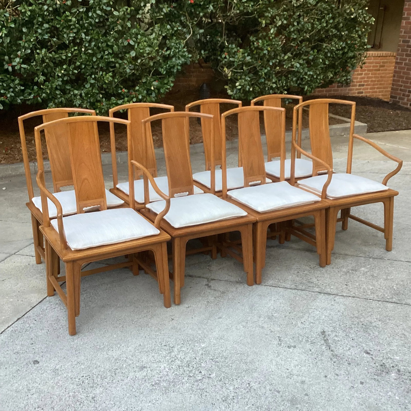 1980s Michael Taylor for Baker Furniture Company Light Finish Far East Collection Dining Chairs - Se - 6