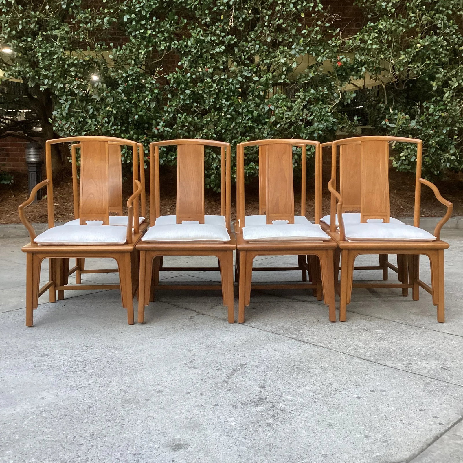 1980s Michael Taylor for Baker Furniture Company Light Finish Far East Collection Dining Chairs - Se - 7