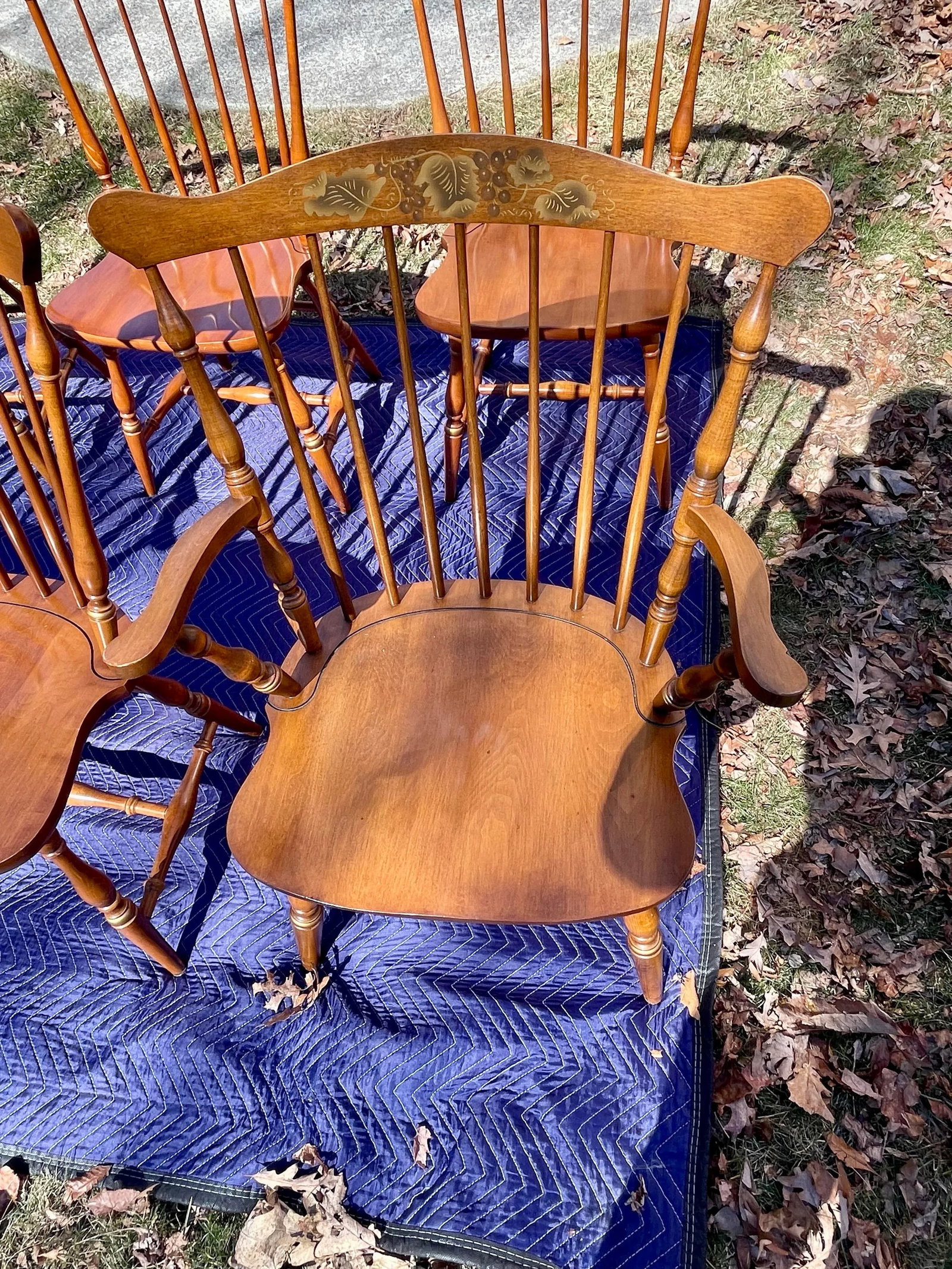 Late 20th Century L. Hitchcock Fan Back Windsor Dining Chairs Set of 6 - 11