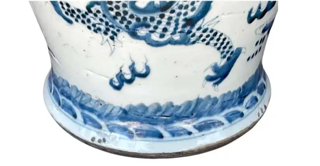 Chinese Blue and White Chinese Porcelain Jars With Lids - A Pair - 6