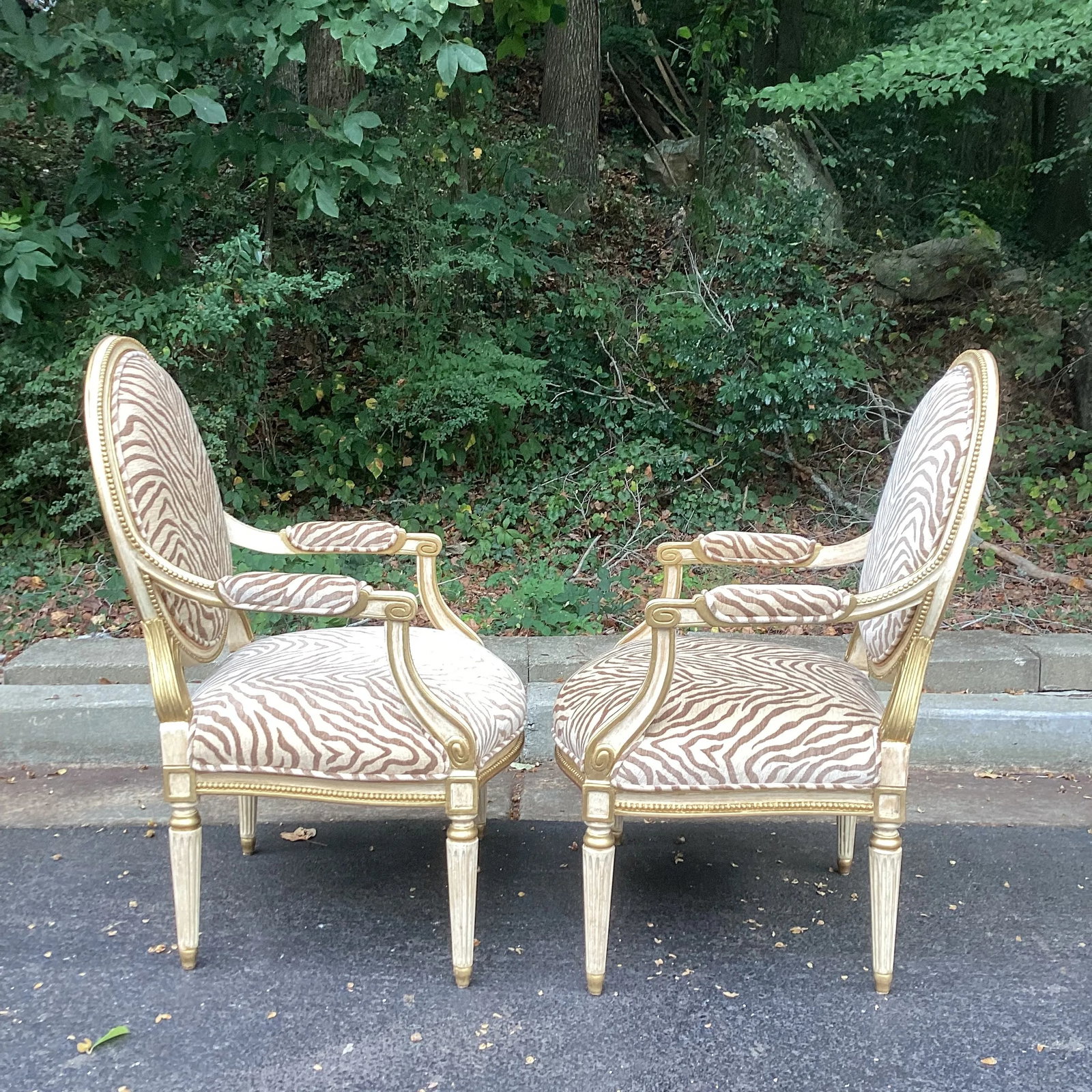 Pair of Michael Taylor "Diana" Armchairs in Hinson by Scalamandre Upholstery - 3
