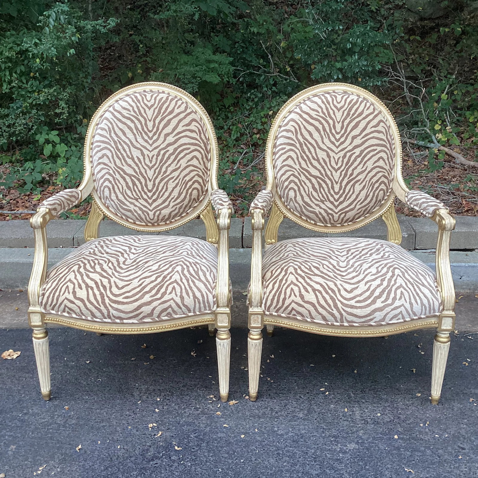 Pair of Michael Taylor "Diana" Armchairs in Hinson by Scalamandre Upholstery - 9