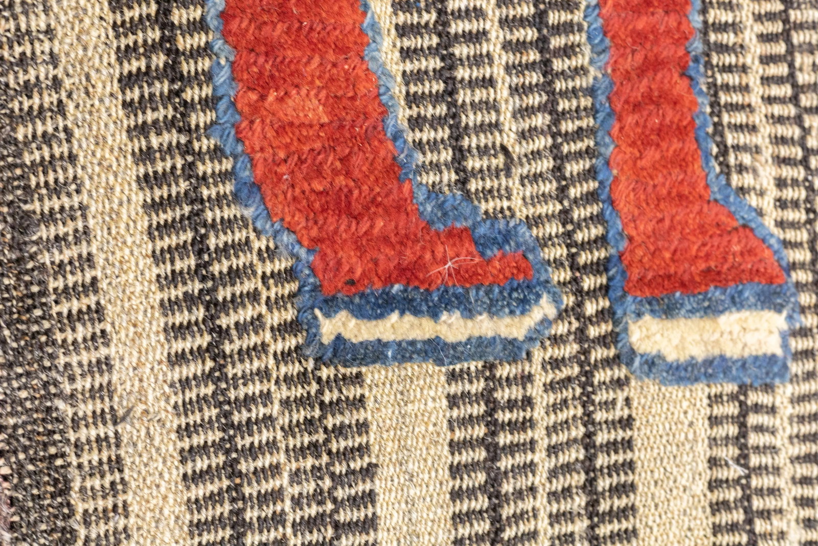 Antique Handwoven Gabbeh Palas Textile Art 3'3" X 3'10" - 9