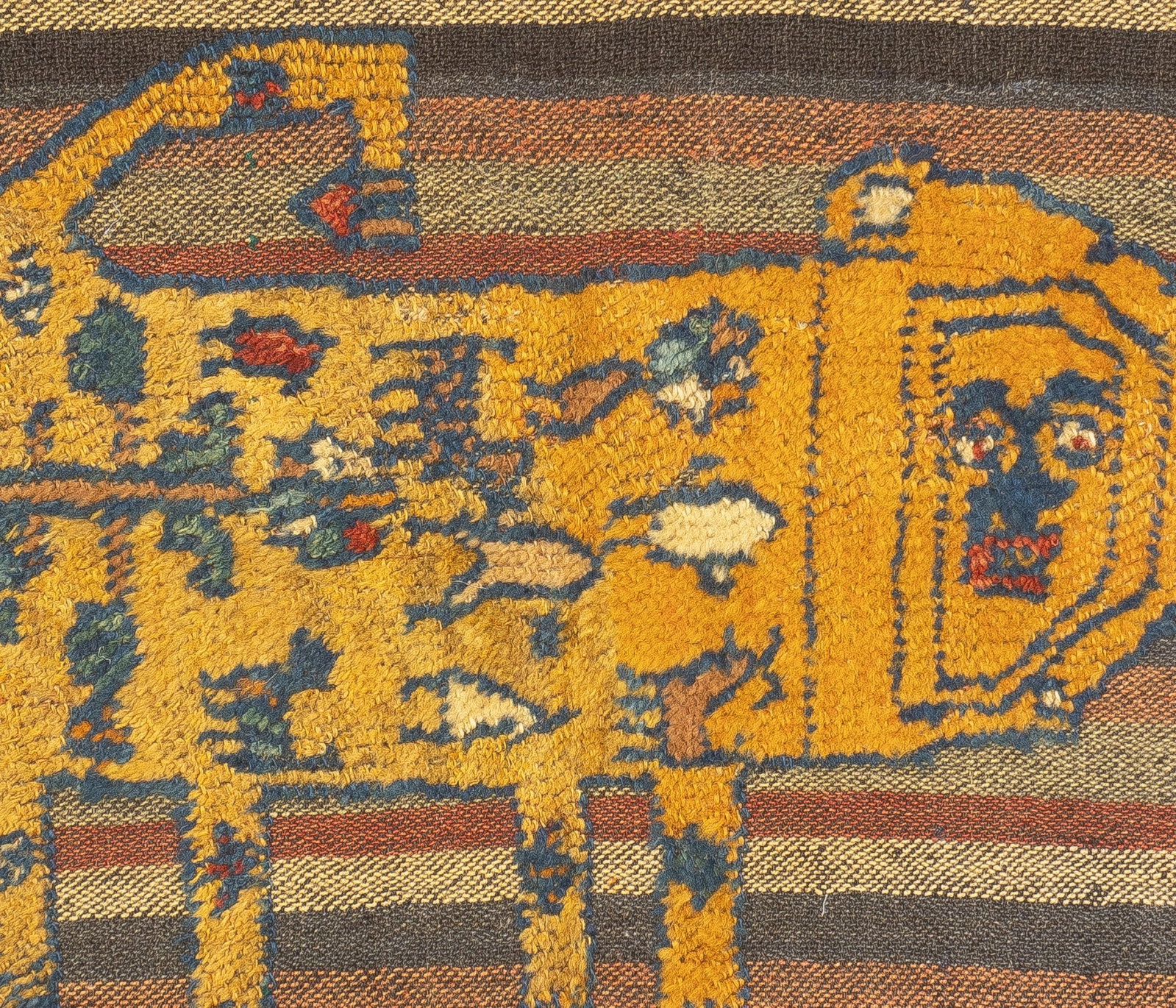 Antique Handwoven Gabbeh Palas Textile Art - 6