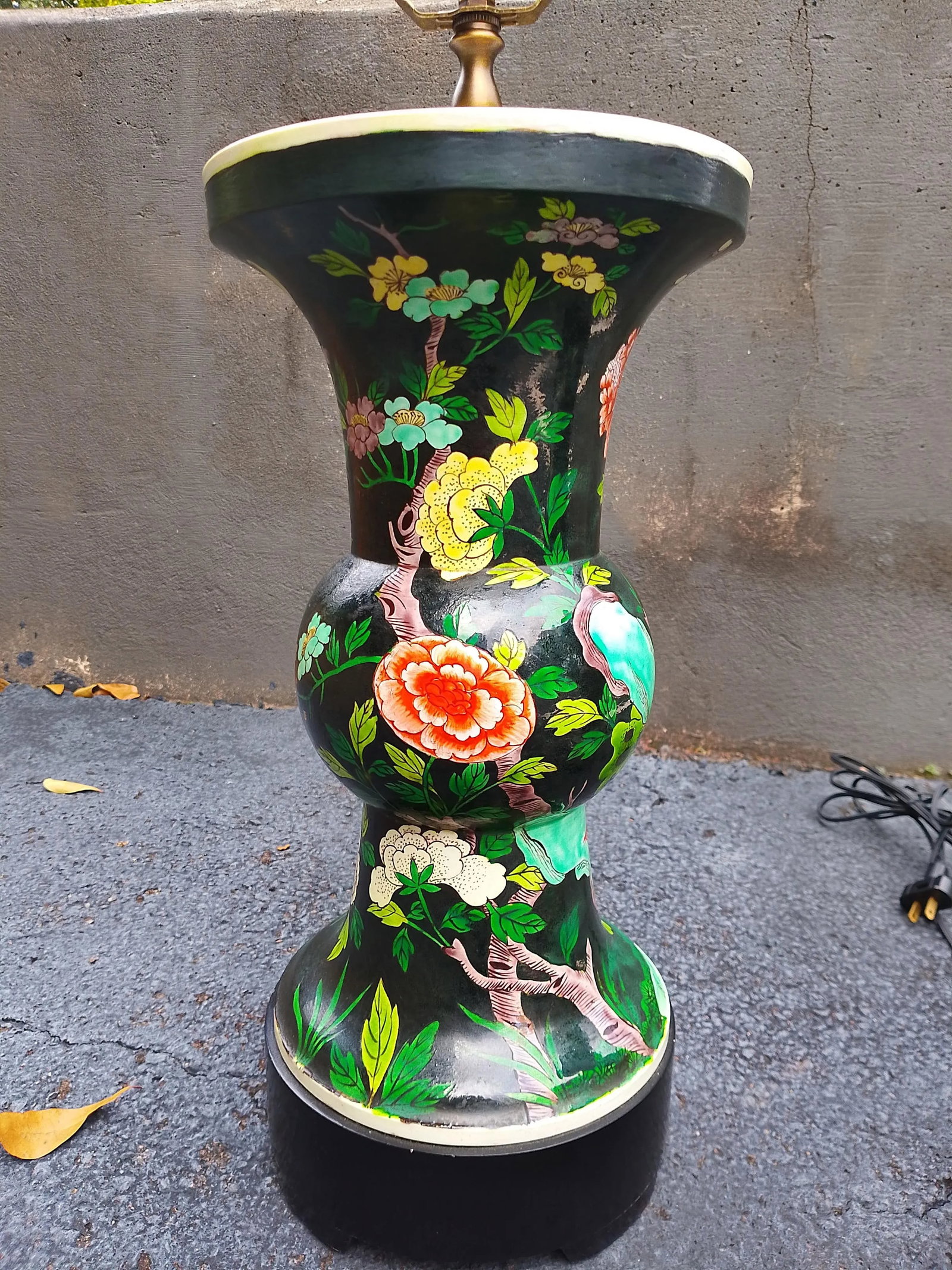 Pair of Vintage Chinese Cloisonné Vase Lamps - 5