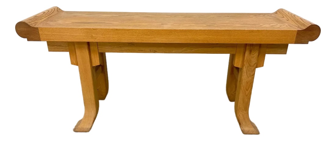 Vintage Asian Style Solid Oak Altar Console Table (1 of 9)