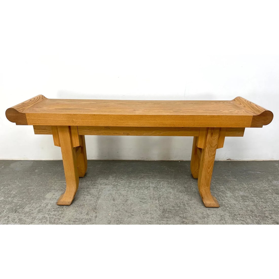 Vintage Asian Style Solid Oak Altar Console Table - 3