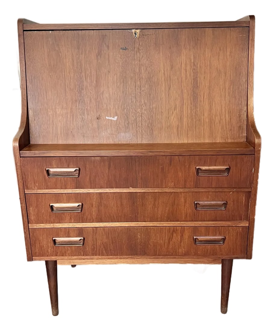 1960s Mid Century Modern Danish Style Drop Down Desk (1 of 8)