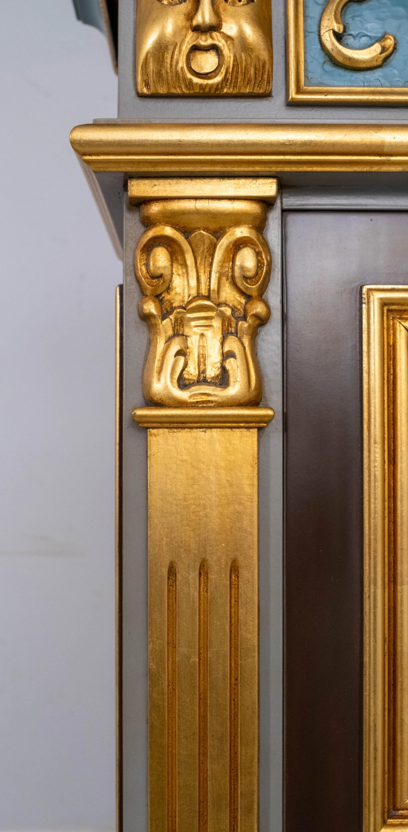 Italian Polychrome Paint Decorated Grandfather Clock - 8