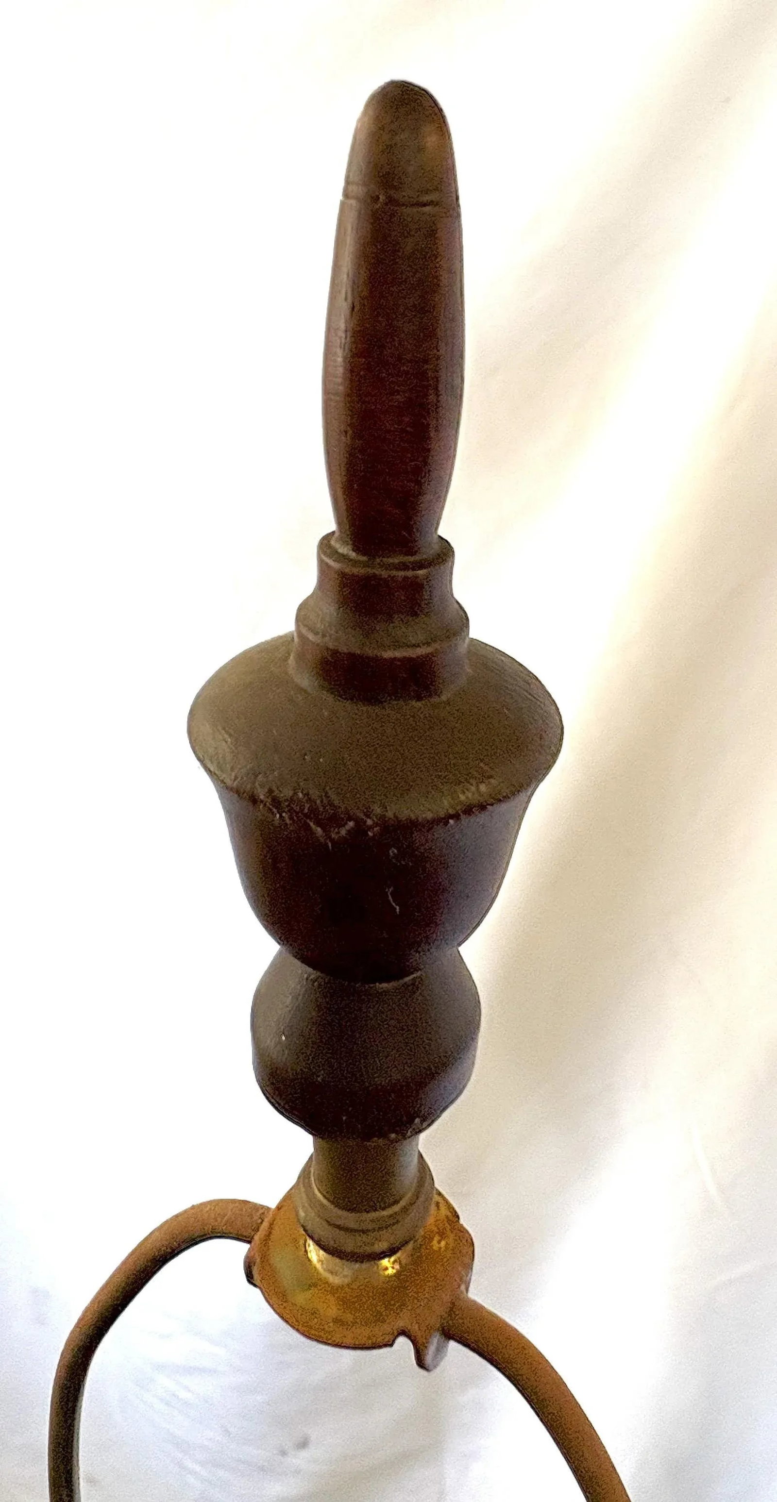 Vintage Wood Lamp Table With Matching Wood Finial - 10