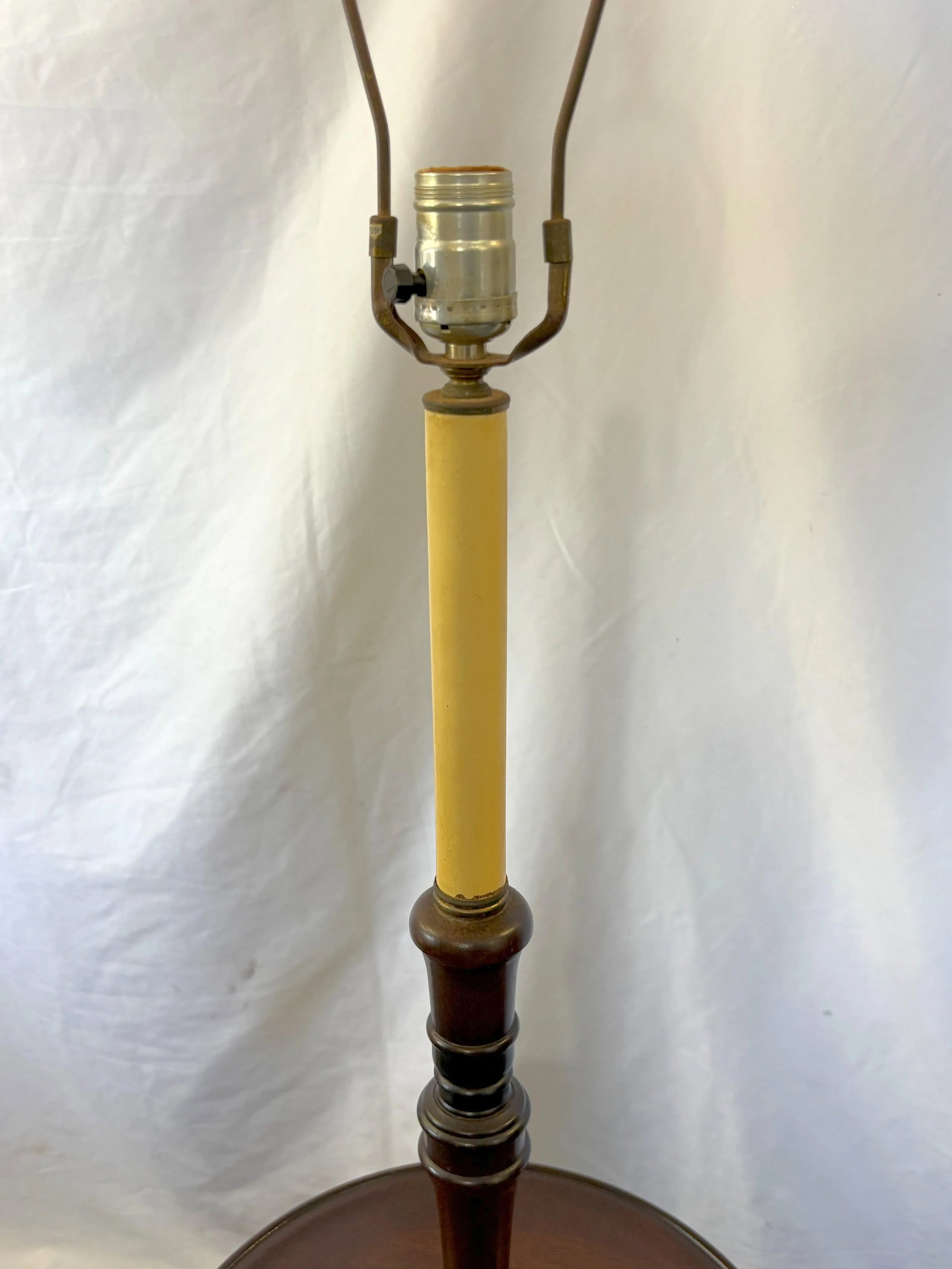 Vintage Wood Lamp Table With Matching Wood Finial - 12