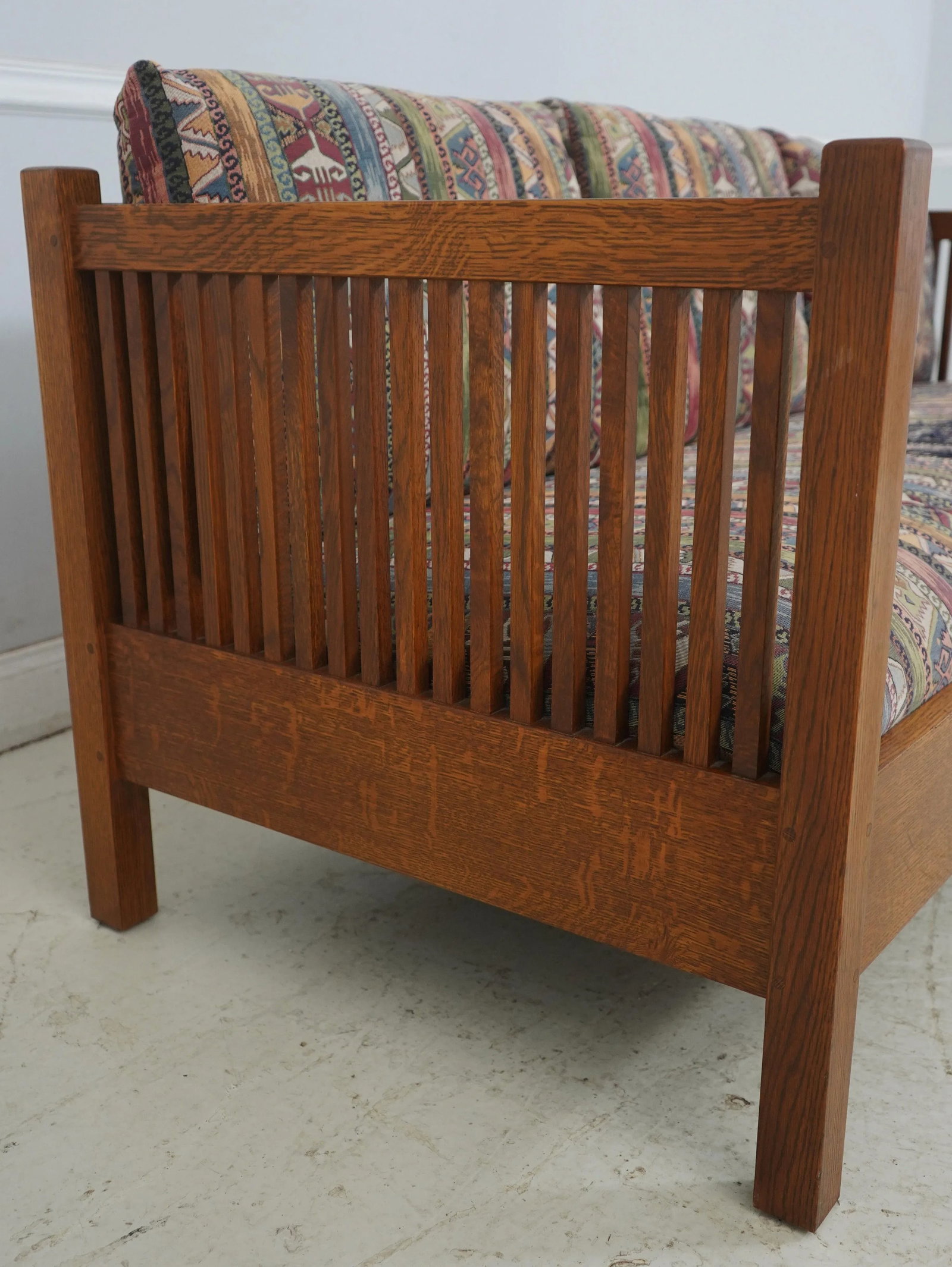 Stickley Mission Oak Upholstered Sofa Settee - 5