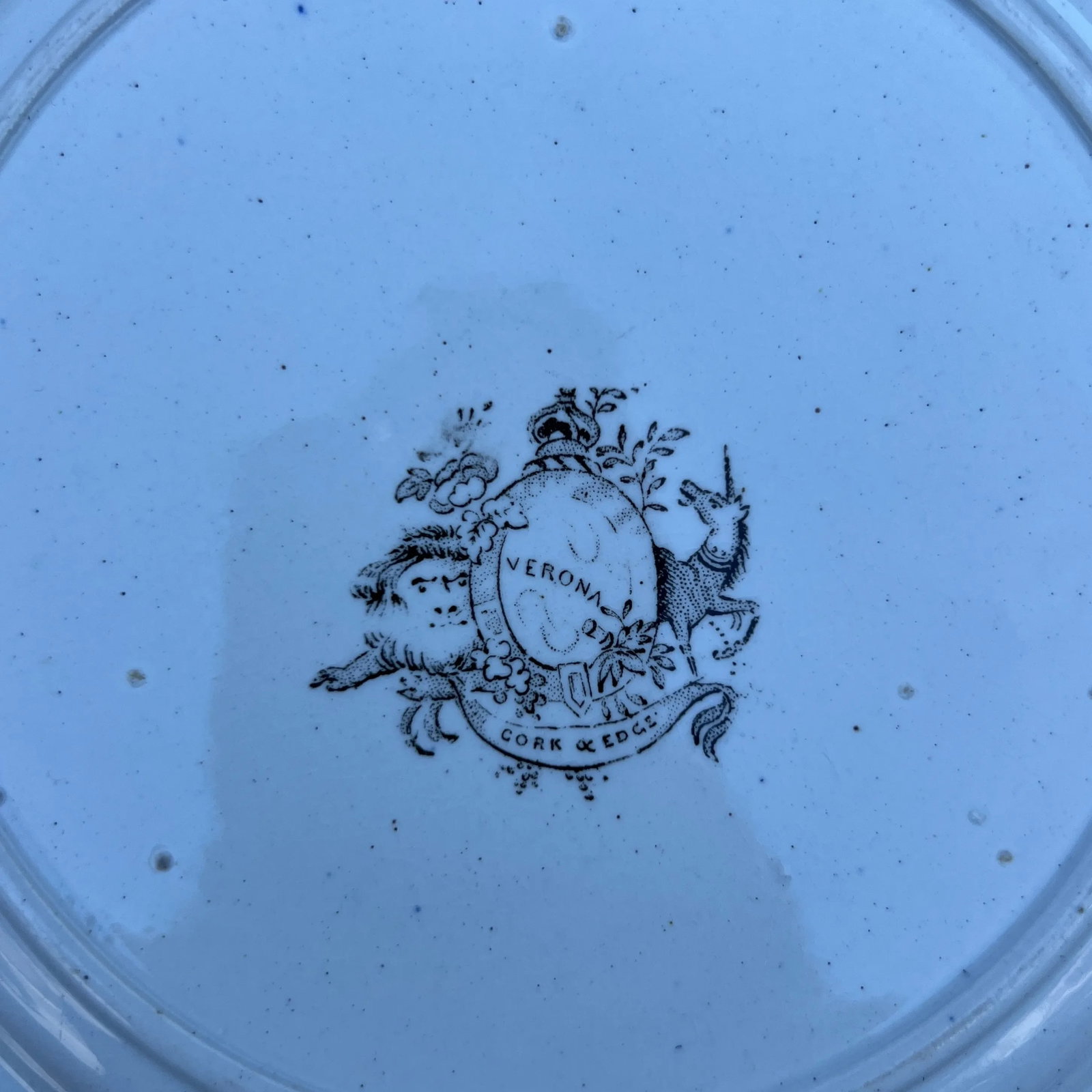 Circa 1850's Antique Brown Transfer Decorated Plates, "Verona", by Cork & Edge- Set of 11 - 11