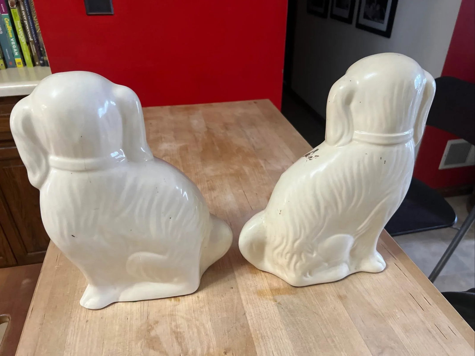 Pair of Vintage Decorated Staffordshire Dogs, Circa 1930's - 15