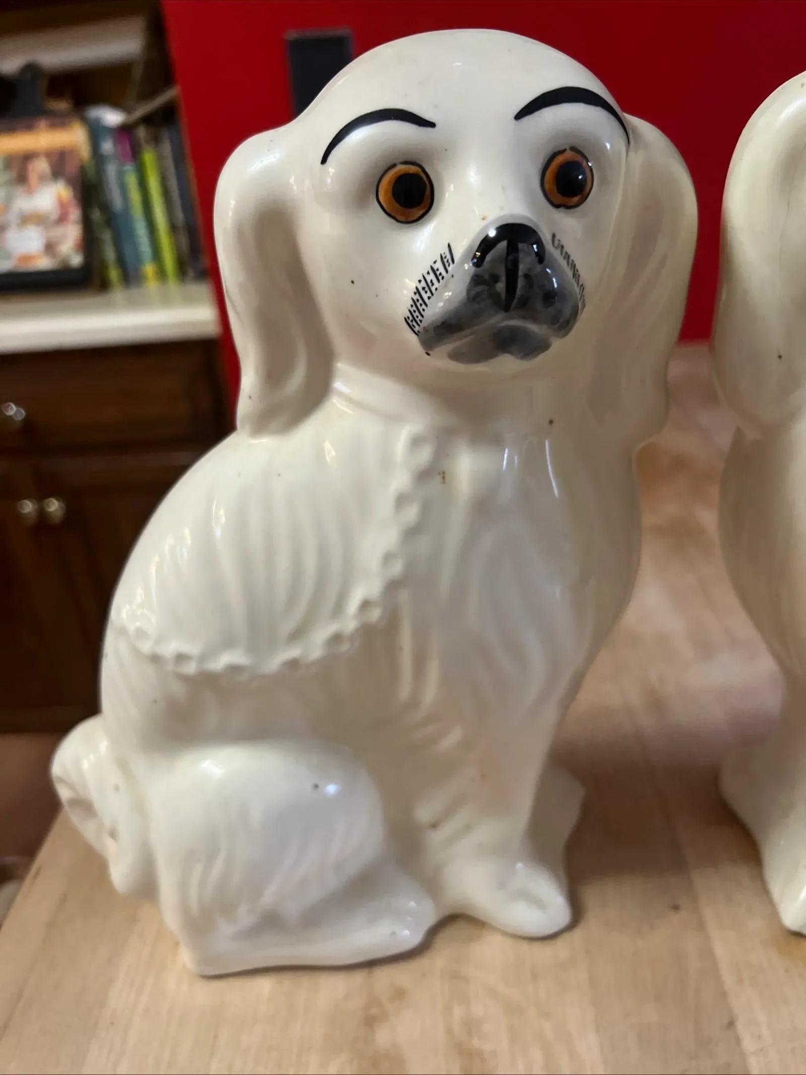 Pair of Vintage Decorated Staffordshire Dogs, Circa 1930's - 3