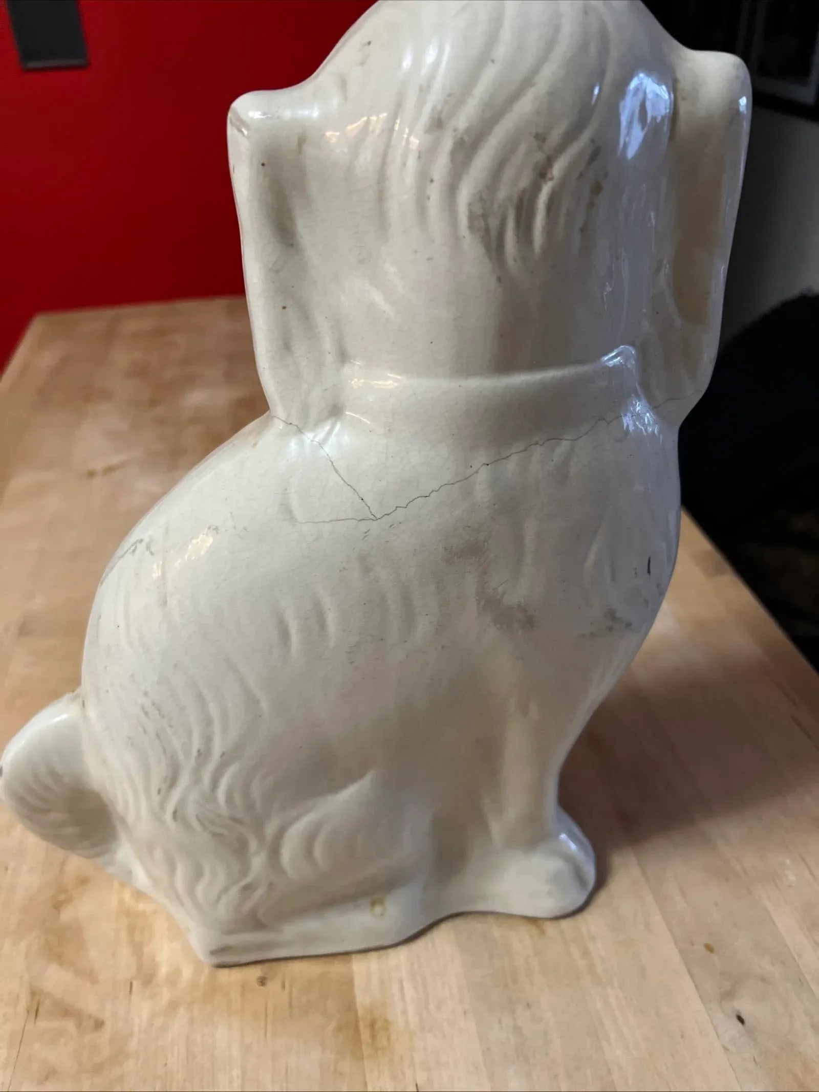 Antique Decorated Staffordshire Spaniel Dog, Circa 1860's - 10