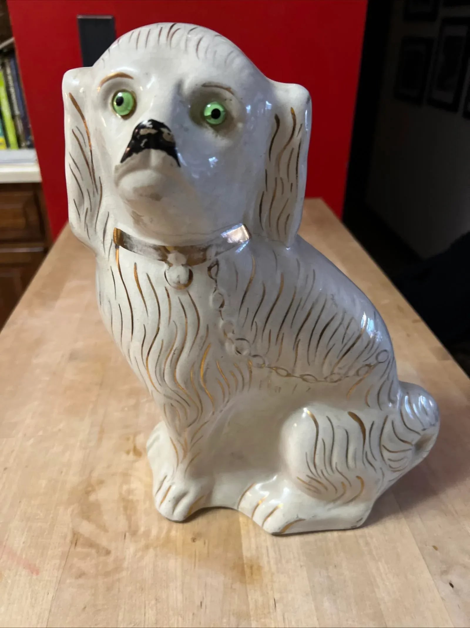 Antique Decorated Staffordshire Spaniel Dog, Circa 1860's - 13