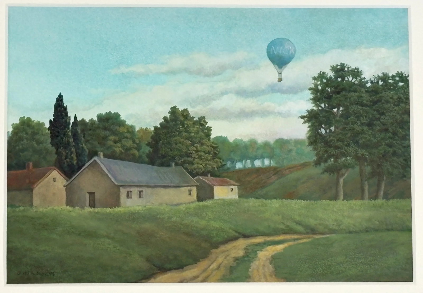 1980's-90's Original Signed and Framed Gisela Grundmann Weinert (German) Gouache Landscape Paintings - 12