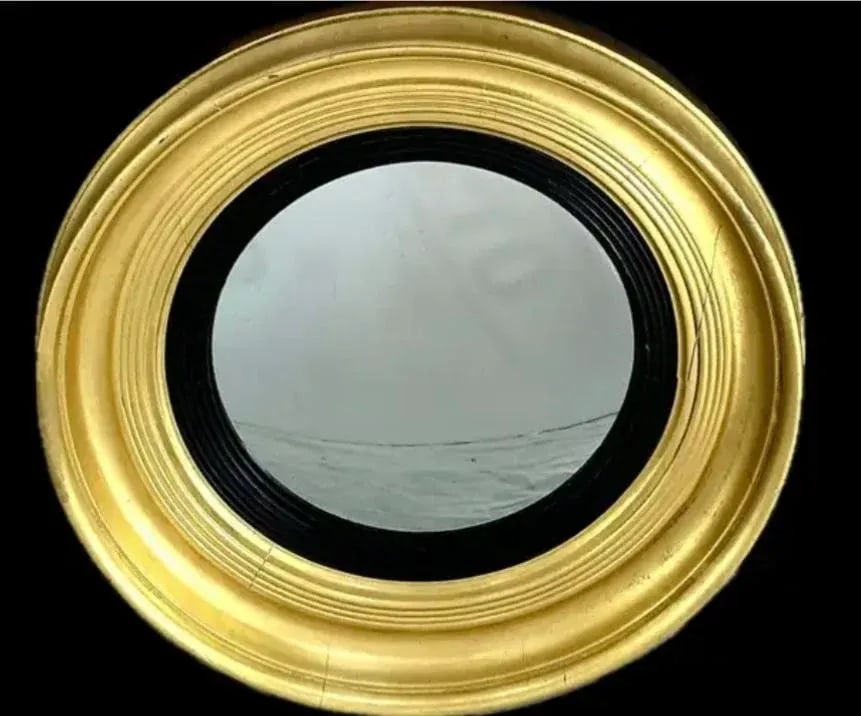 English Regency Convex Giltwood Bullseye Mirror - 4