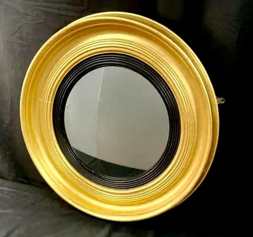 English Regency Convex Giltwood Bullseye Mirror - 6