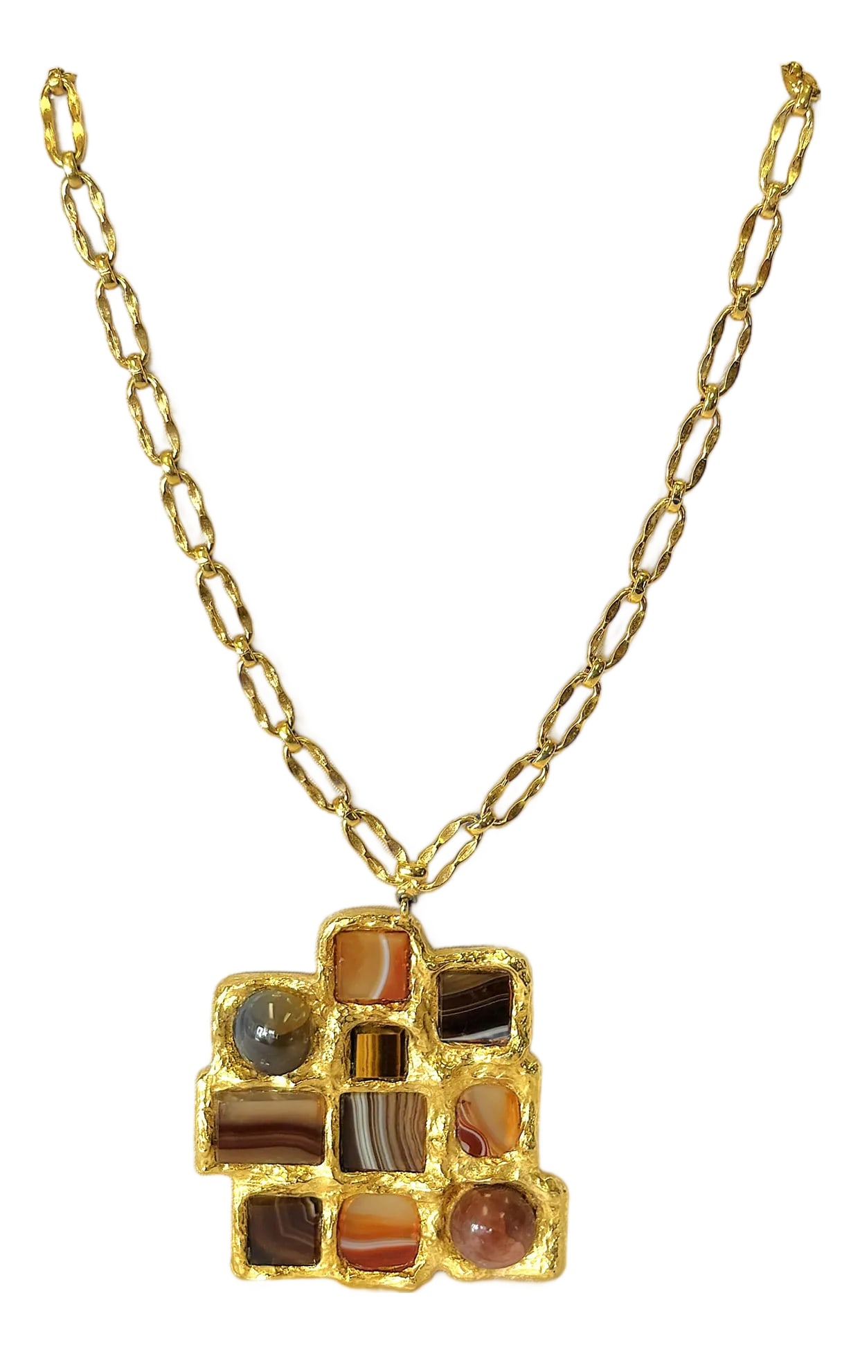 Vintage Designer Kenneth Lane Signed Geometric Pendant Necklace (1 of 11)