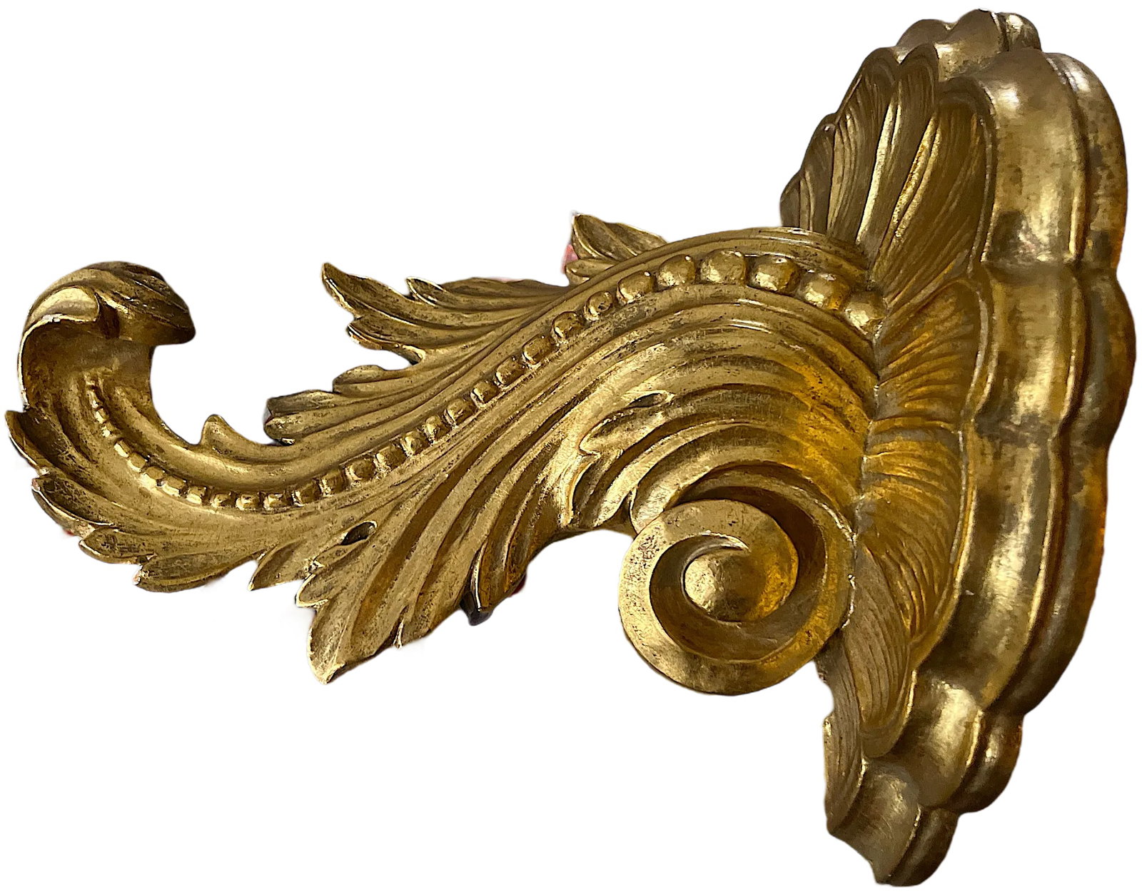 Mid 20th Century 24k Gold Leaf Acanthus Wall Bracket by Fratelli Paoletti of Florence, Italy - 3