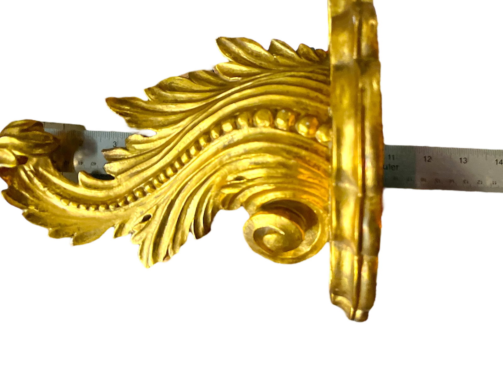Mid 20th Century 24k Gold Leaf Acanthus Wall Bracket by Fratelli Paoletti of Florence, Italy - 8