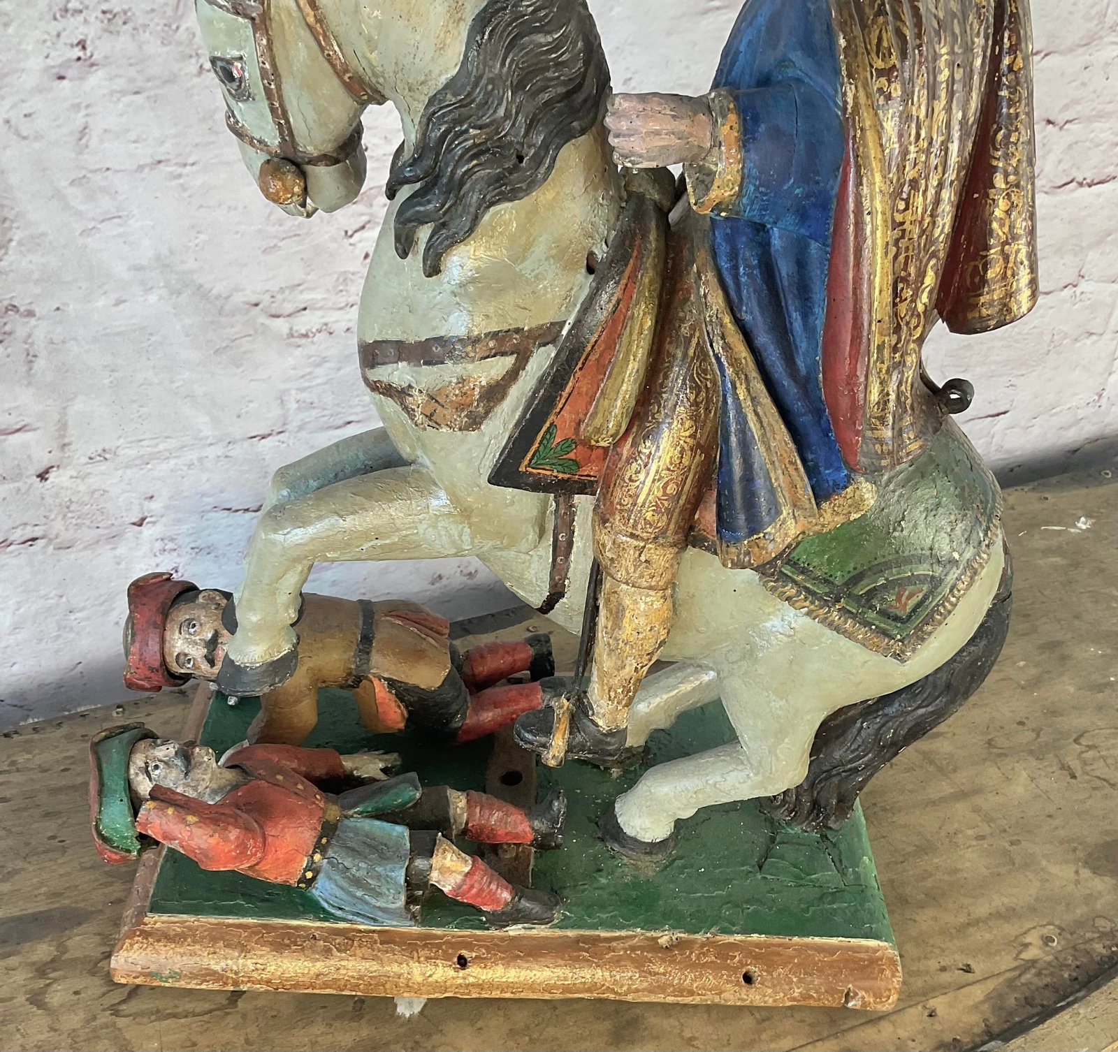 Spanish Polychrome Wood Figural Sculpture of Santiago Matamoros - 17