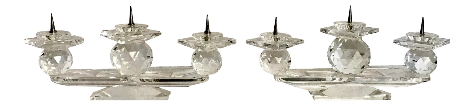 Swarovski Crystal Pin Candle Holders Model 7600 - a Pair (1 of 9)