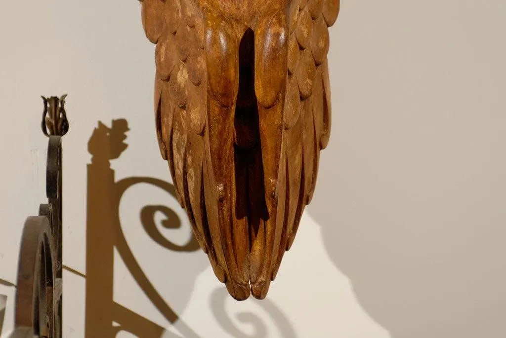 French 19th Century Wooden Wall Brackets with Carved Cherubs - A Pair - 4