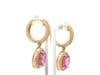 1.88 cts Natural pink sapphire and 0.44 cts diamond earrings in 18k gold - 6
