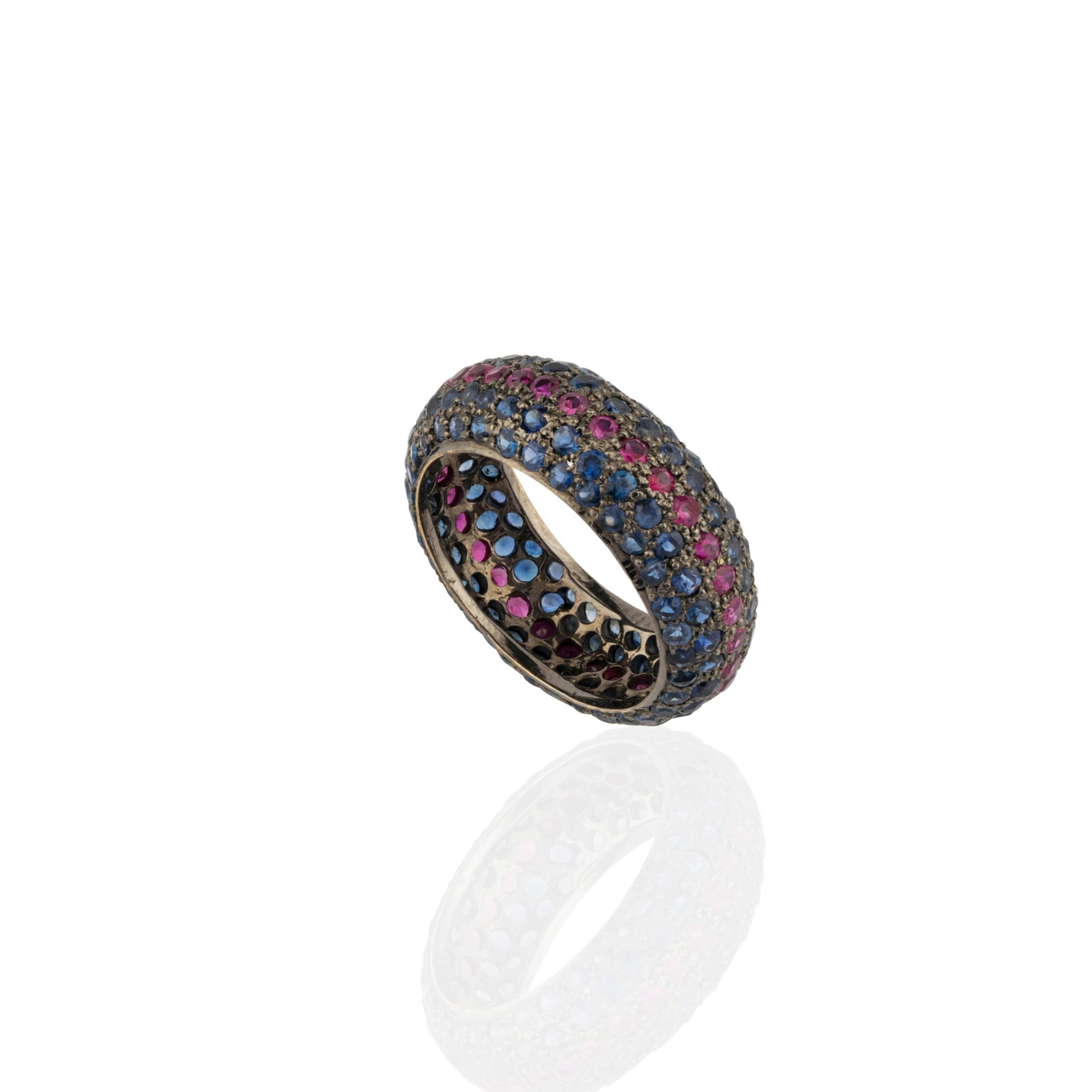 Natural Multi Sapphire Ring with 1.57 Cts in 18k Gold - 3