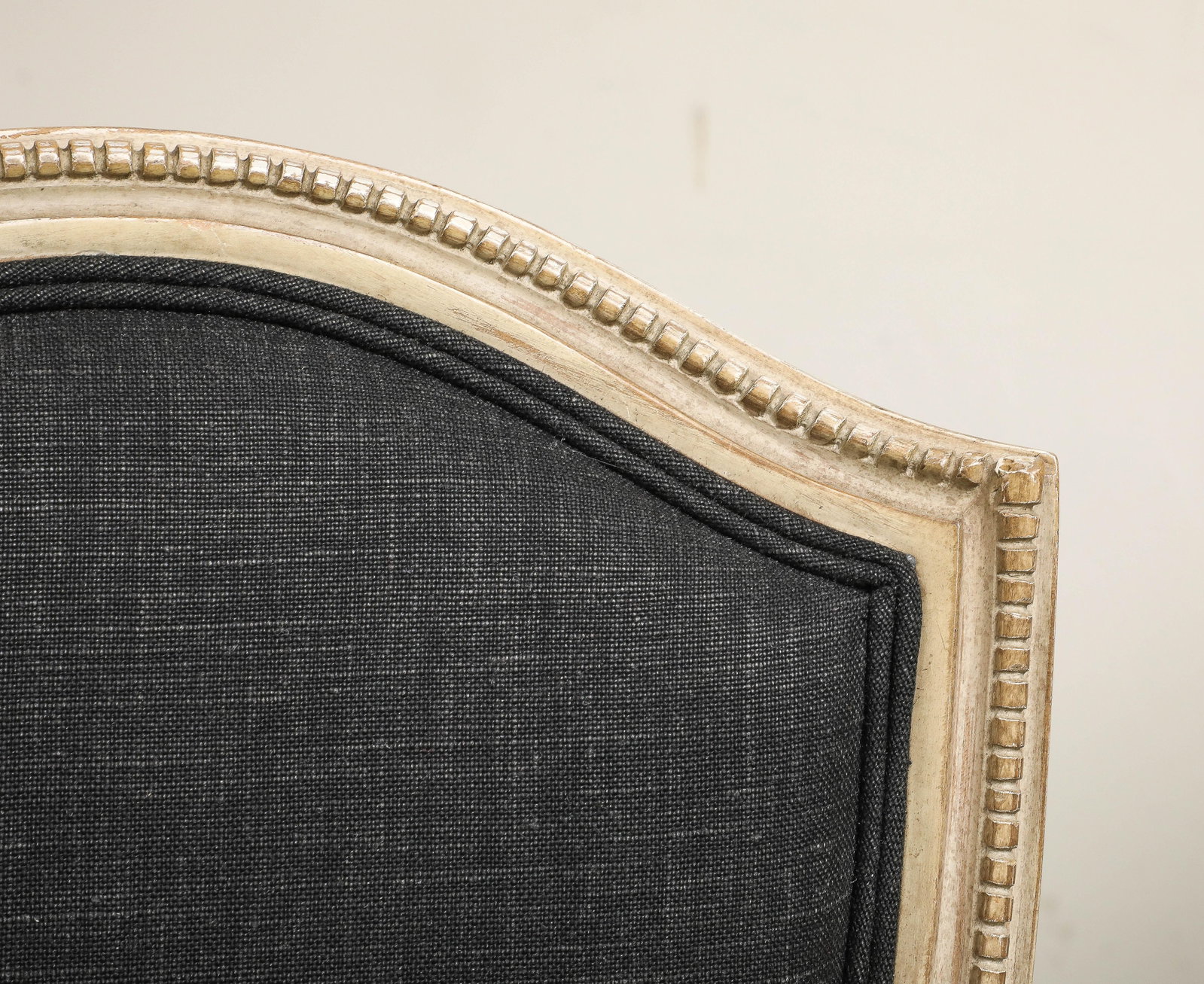 Set of 4 Louis XVI Style Side Chairs With New Linen and Suede Upholstery - 6