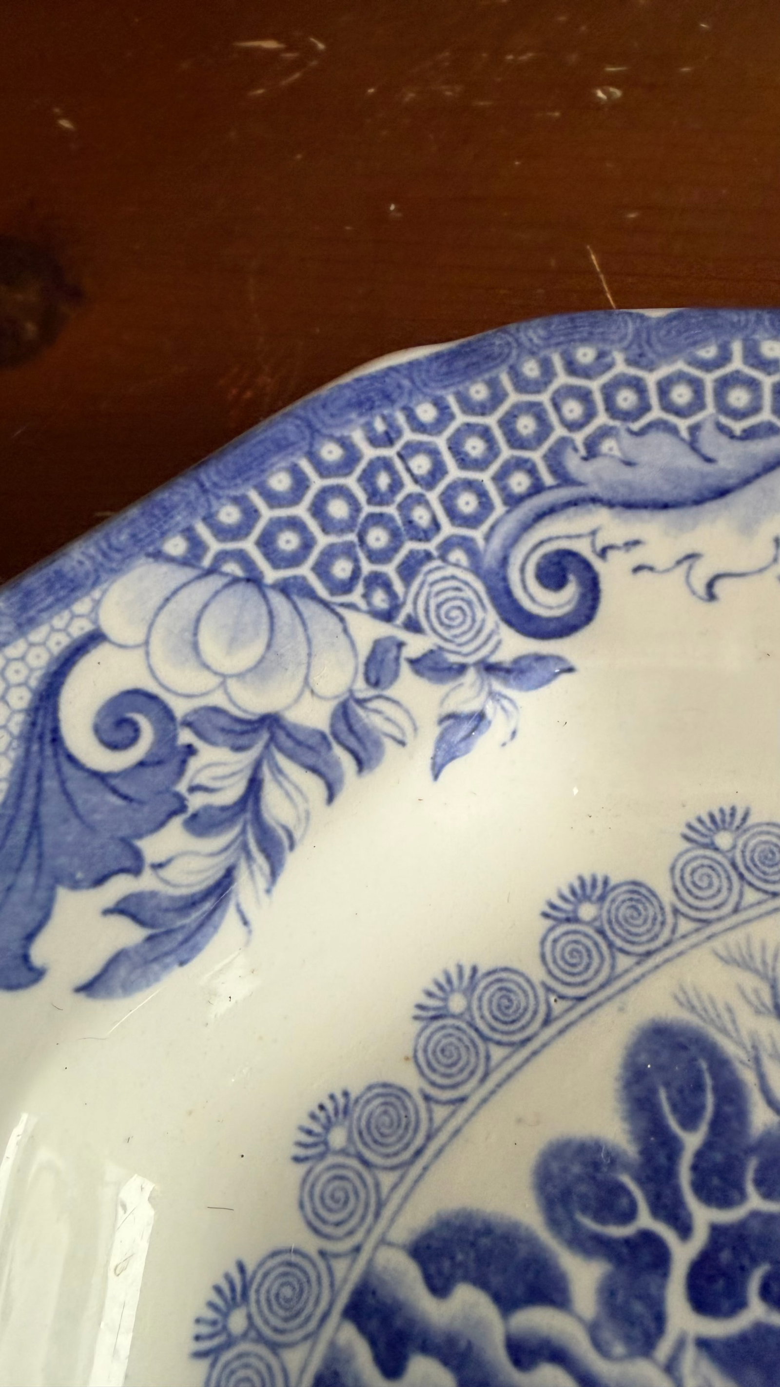 A Large Mason's Ironstone China Blue Transfer Decorated Platter "Turner Willow" Pattern, Circa 1830' - 9