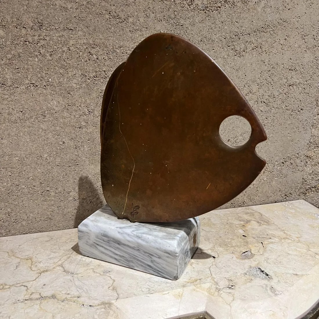 1970s Modernist Sculpture Bronze Fish Marble 39/500 - 12