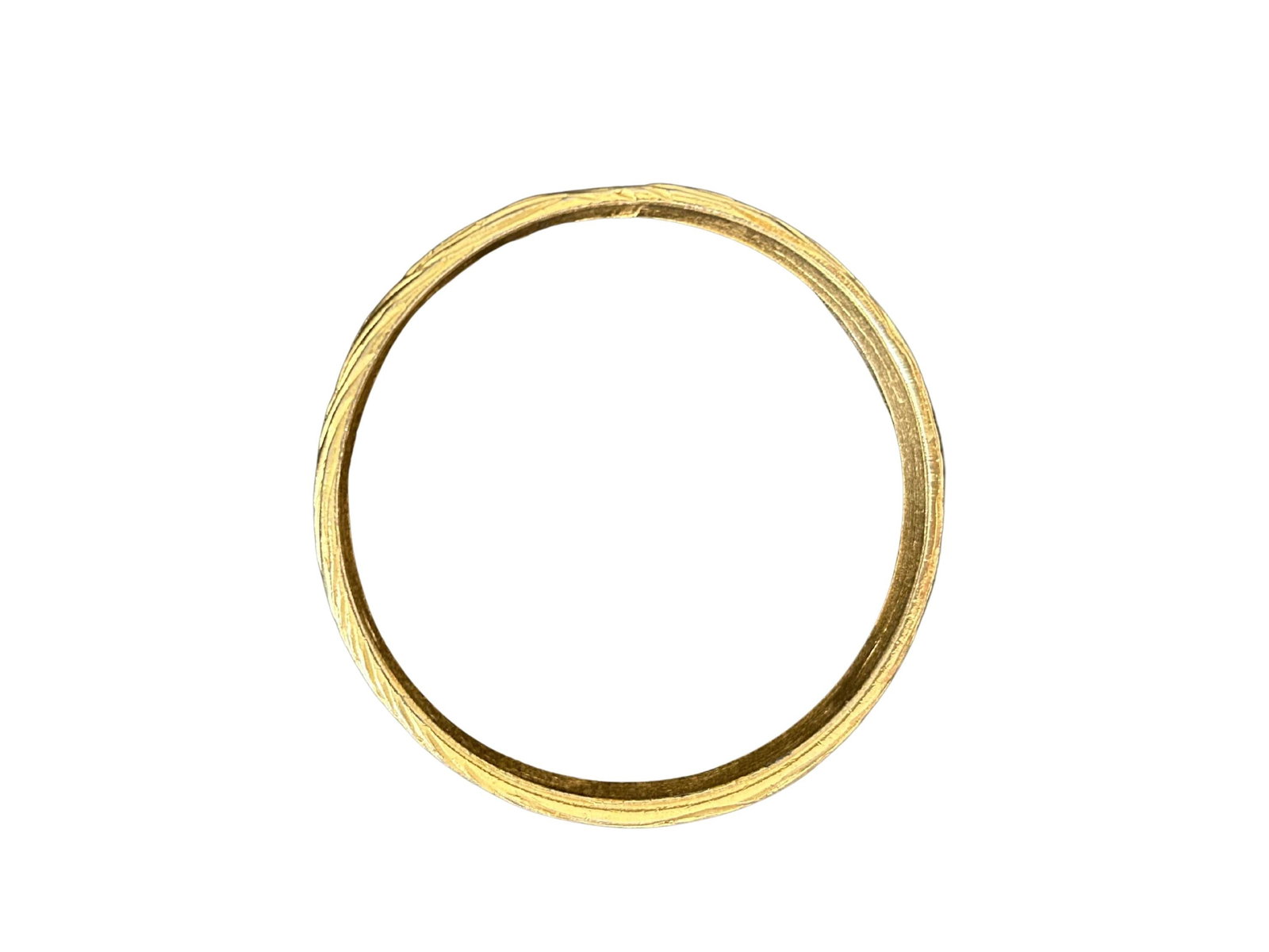 Vintage Crown Trifari Gold-Tone Ribbed Bangle Bracelet | Etched Wave Texture | Mid-Century Costume J - 6