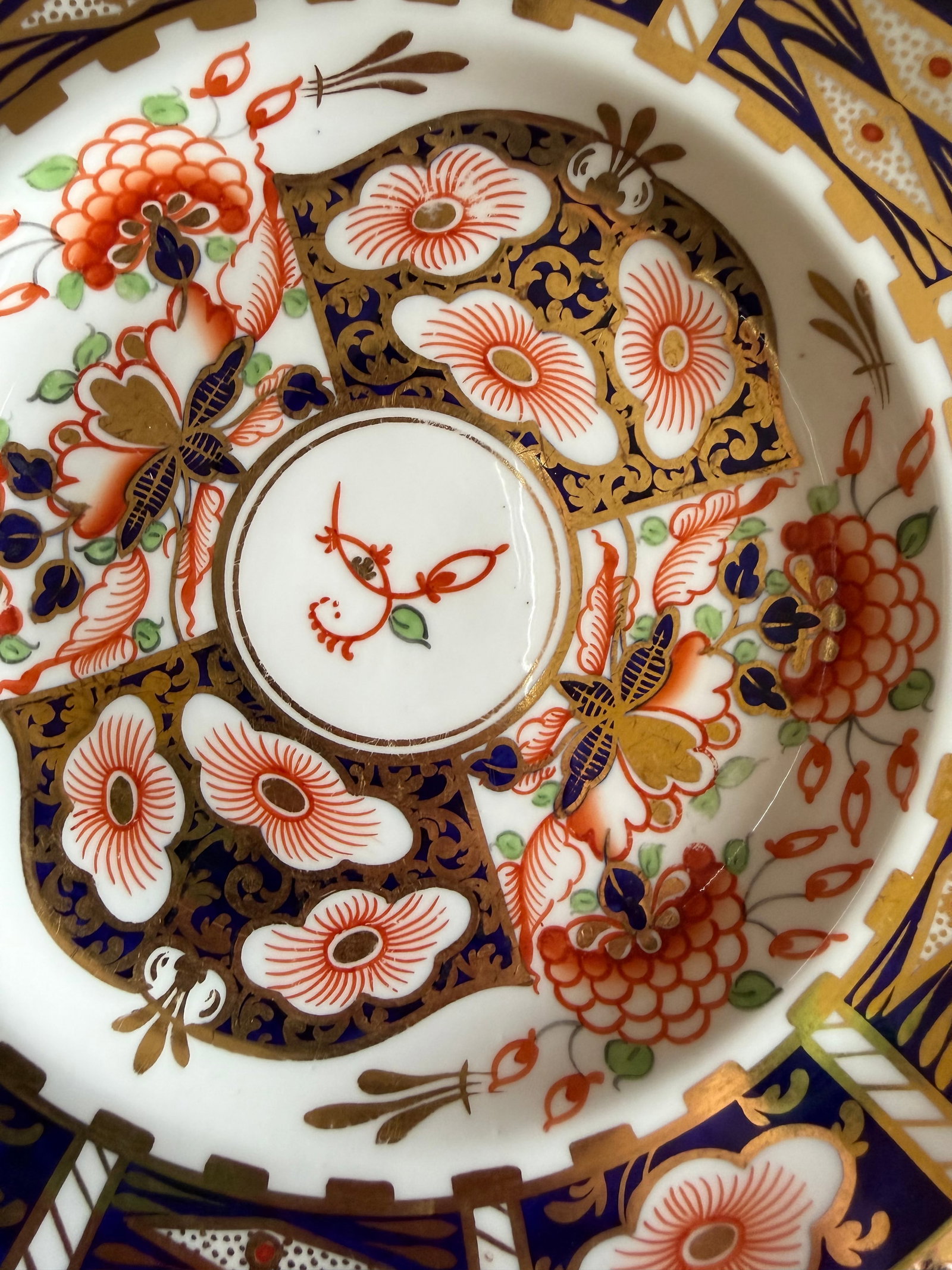 A Super Fine Set of 6 Royal Crown Derby Imari Pattern Dessert Plates by Stevenson & Hancock, Circa 1 - 10
