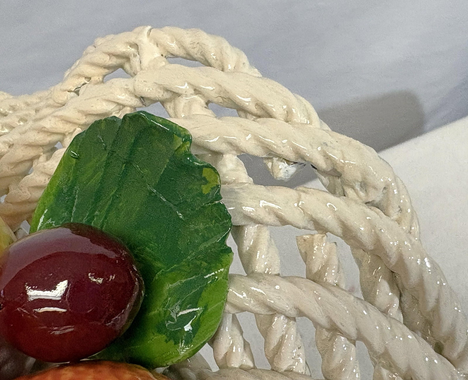 Vintage Large Scale Colorful Majolica Fruit Pedestal Centerpiece - 14