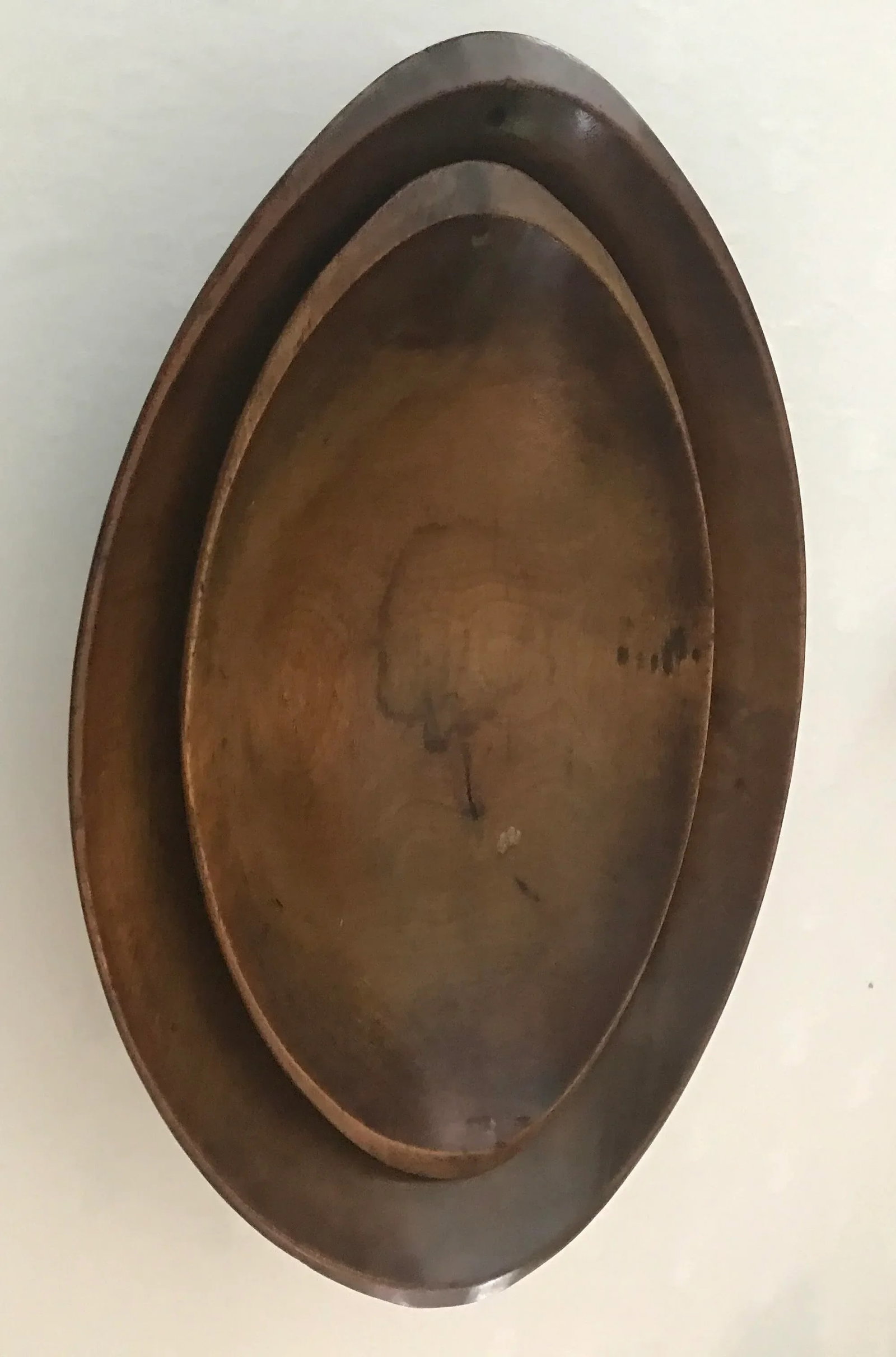 Carved Wood Dough Bowls a Pair - 2