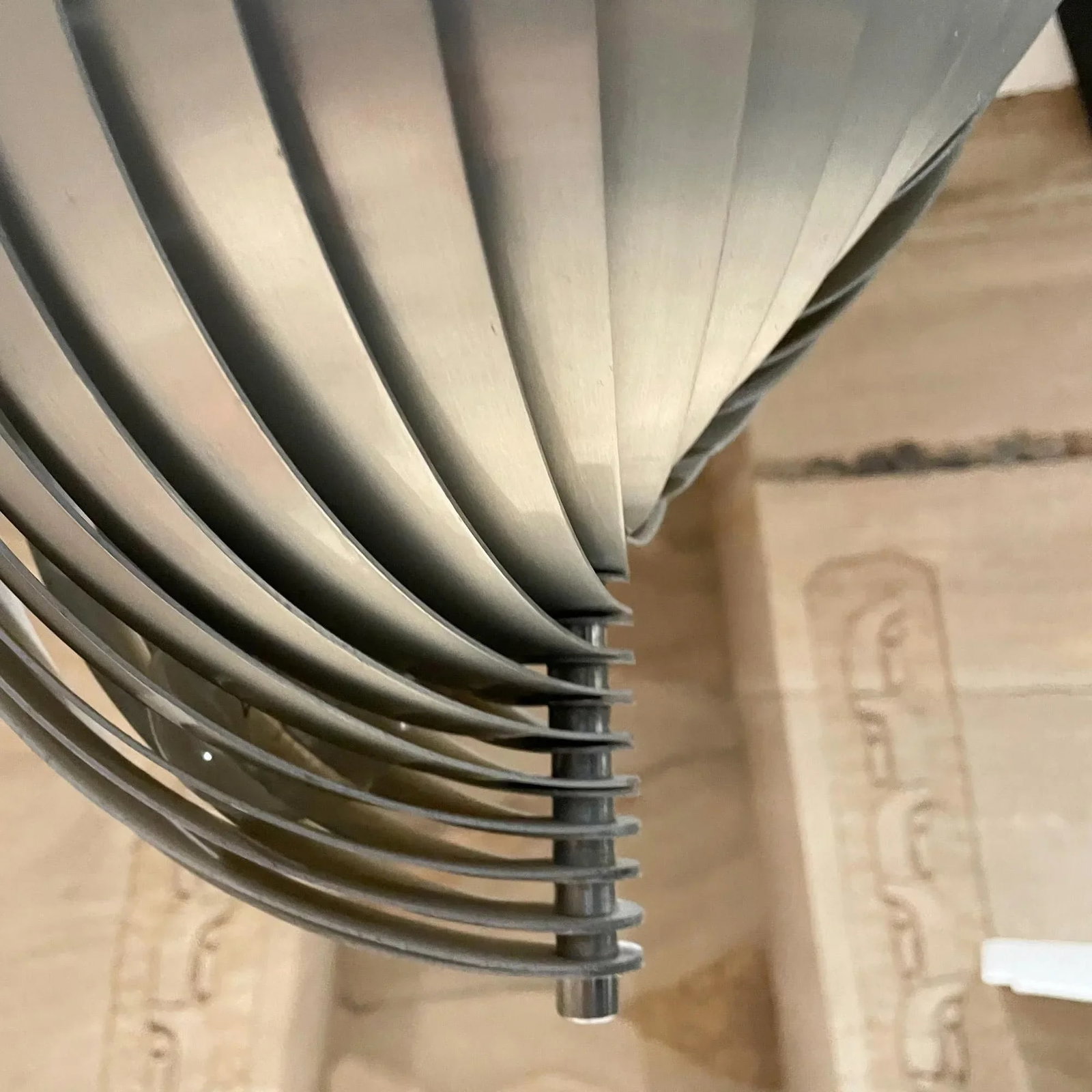 1970s French Aluminum Spiral Ceiling Pendant Twist Lamp Henri Mathieu France - 5