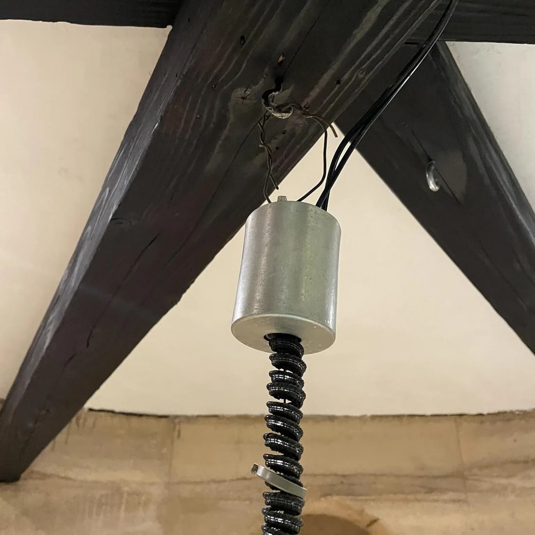 1970s French Aluminum Spiral Ceiling Pendant Twist Lamp Henri Mathieu France - 6