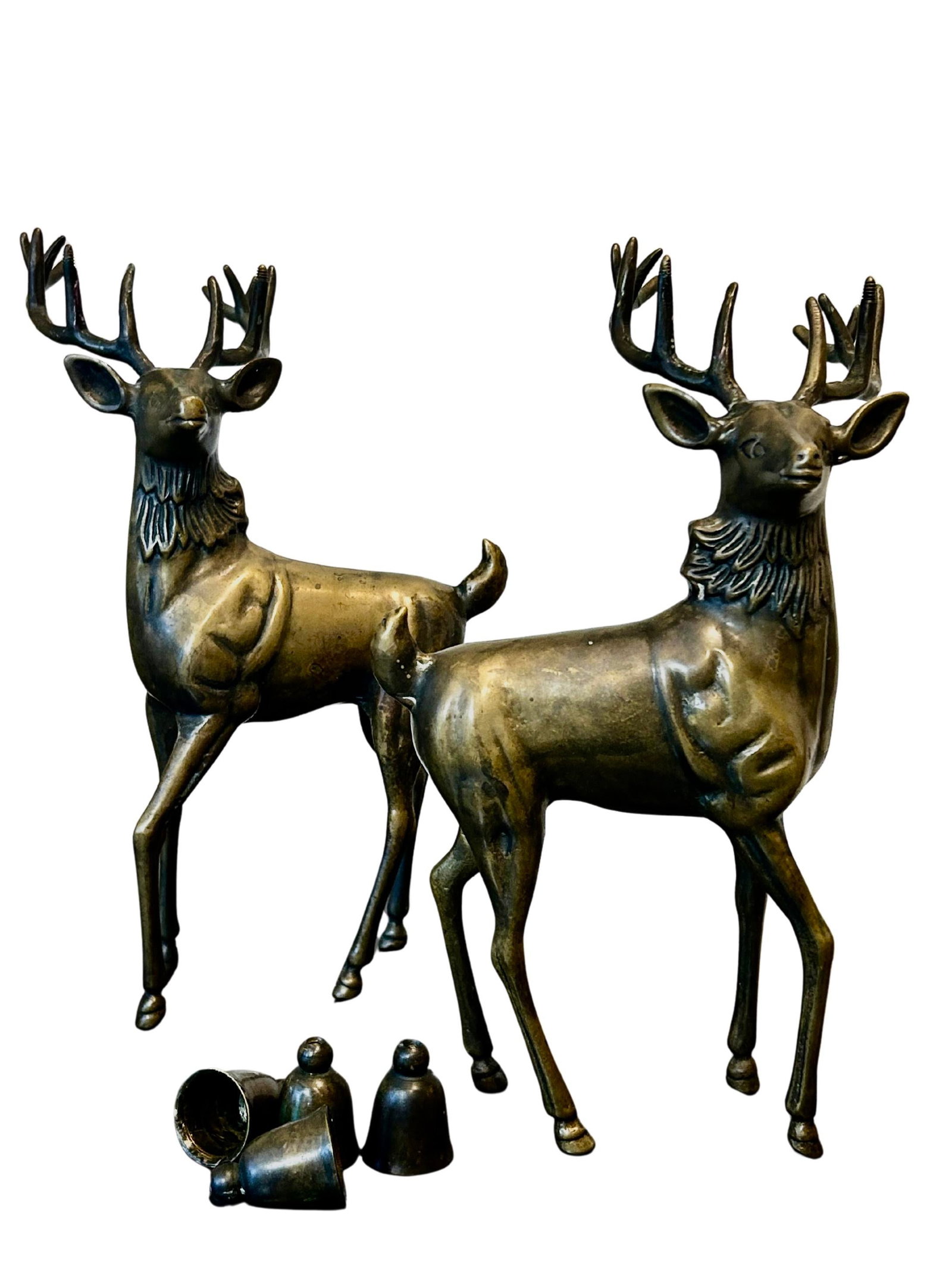 Vintage Mid-Century Modern Brass Sculptural Candelabras – Figurative Brass Art Decor - 12