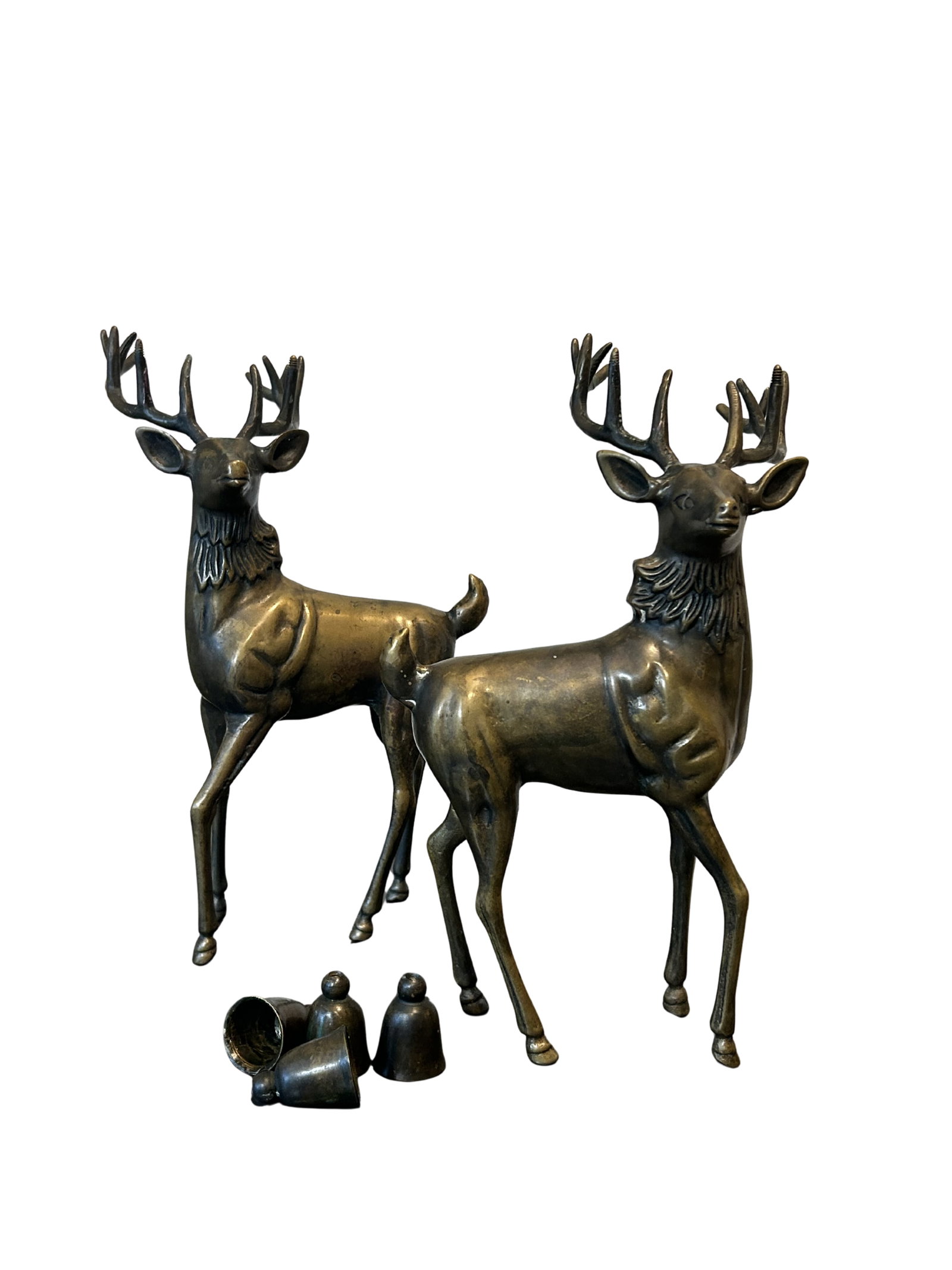 Vintage Mid-Century Modern Brass Sculptural Candelabras – Figurative Brass Art Decor - 7