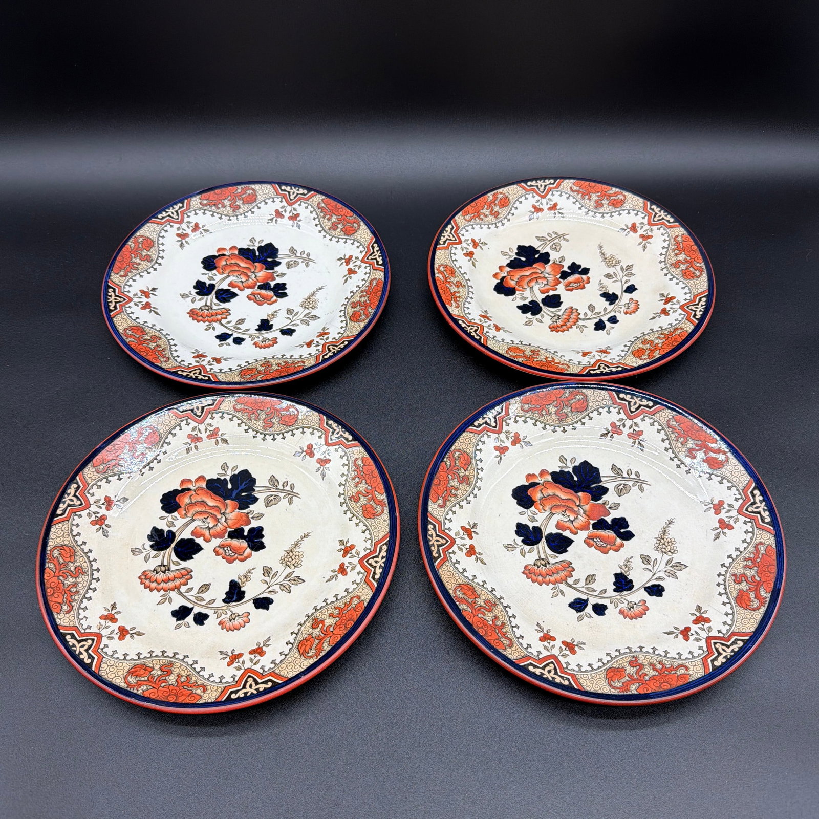 A Set of 4 Antique Doulton's Alma Pattern Plates, Circa 1880's - 11