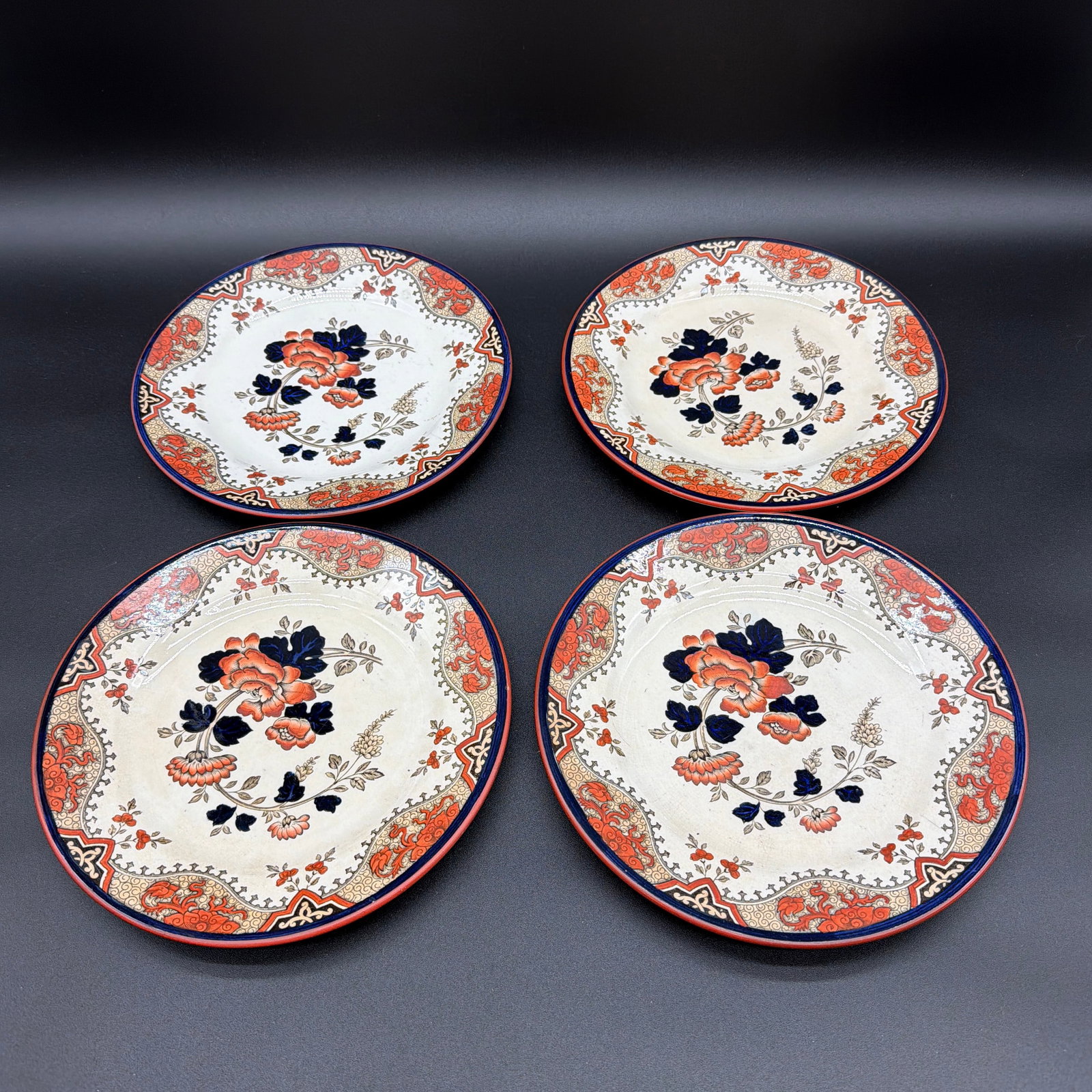A Set of 4 Antique Doulton's Alma Pattern Plates, Circa 1880's - 12