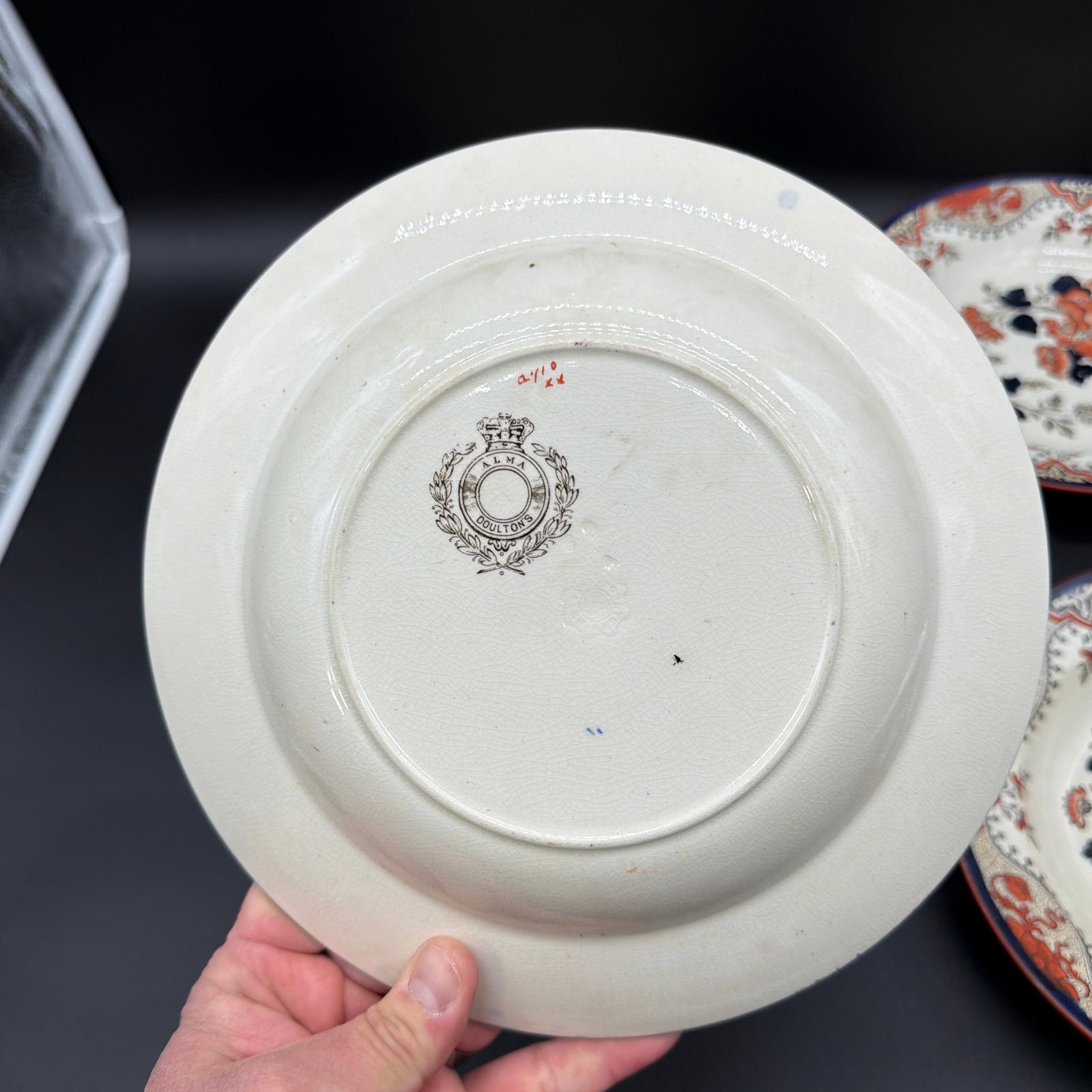 A Set of 4 Antique Doulton's Alma Pattern Soup Plates, Circa 1880's - 11