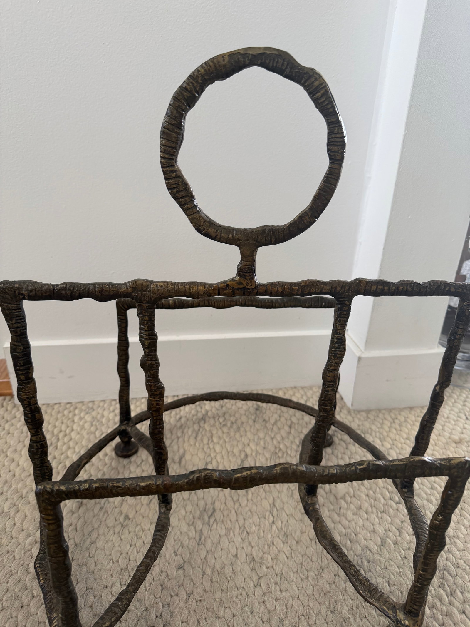 Giacometti-Style Hammered Iron Sithon Magazine Holder by Uttermost - 4