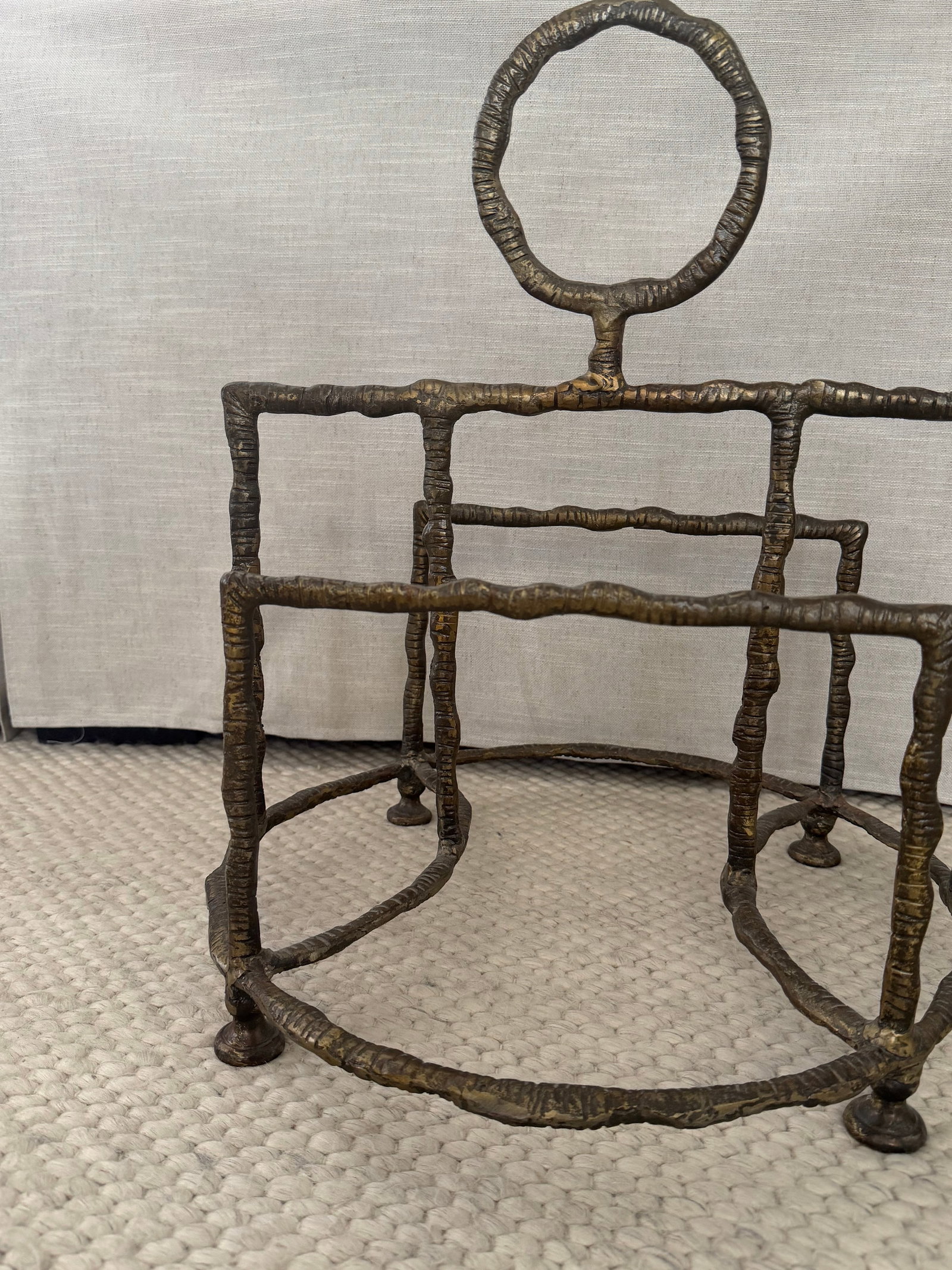 Giacometti-Style Hammered Iron Sithon Magazine Holder by Uttermost - 6