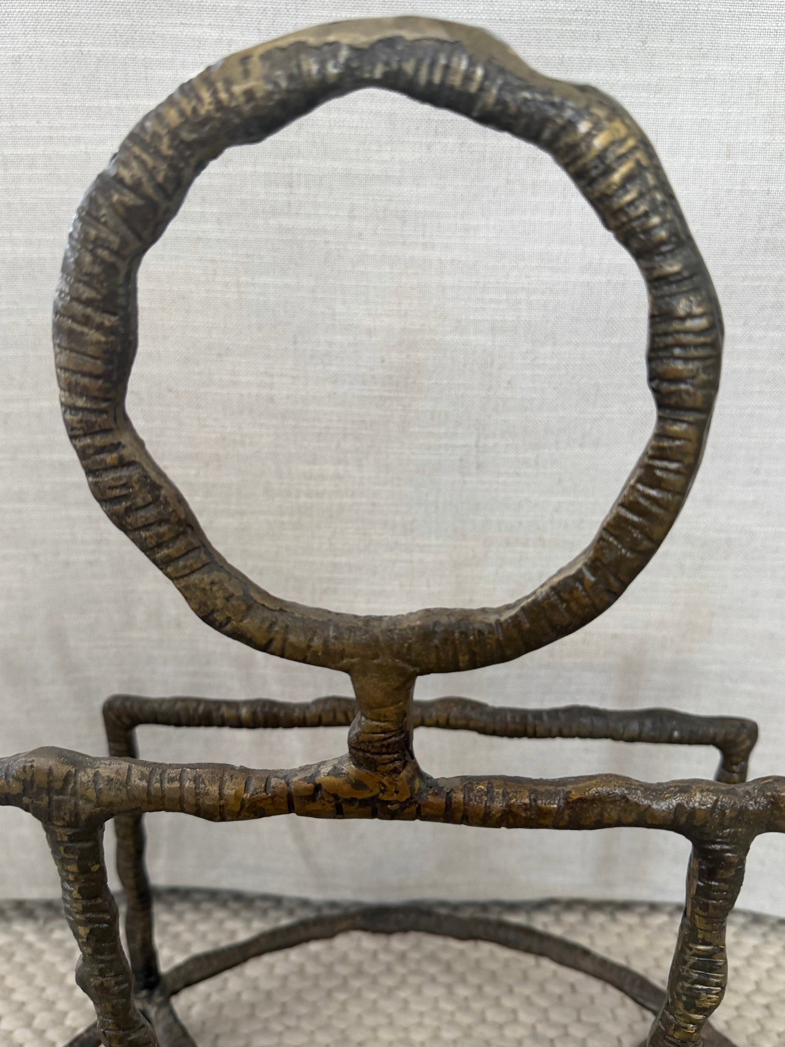 Giacometti-Style Hammered Iron Sithon Magazine Holder by Uttermost - 8