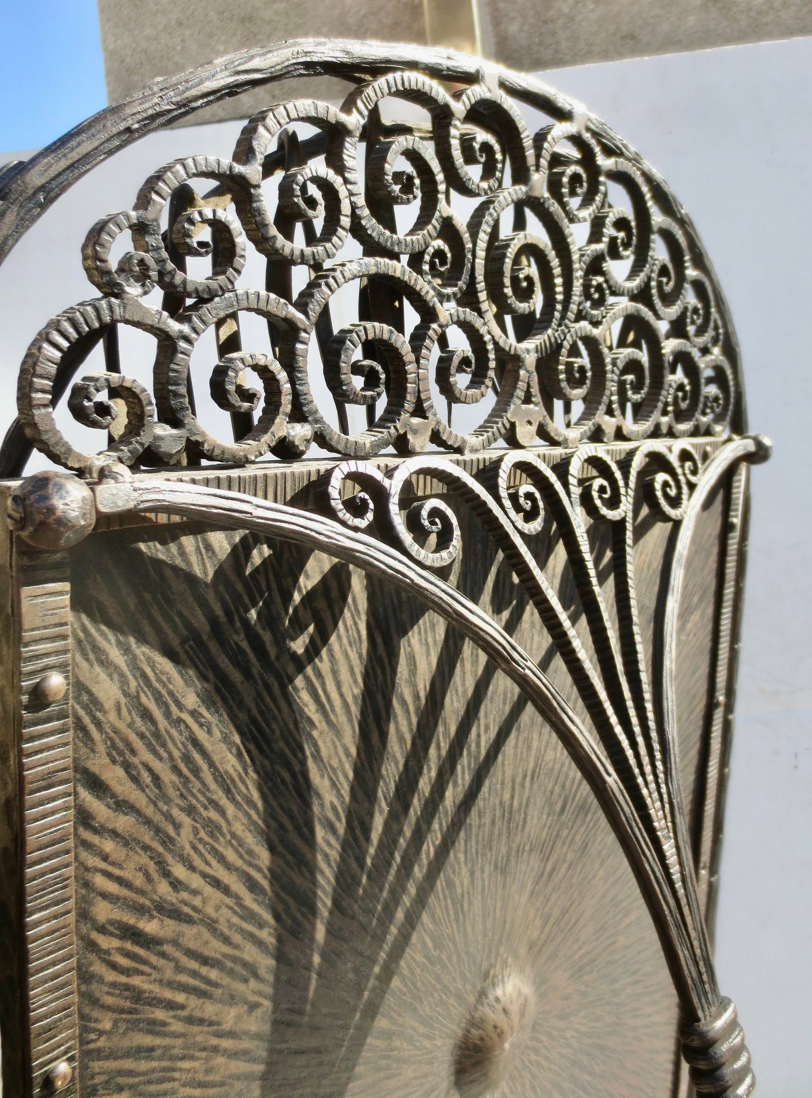 Antique French Iron Art Deco Table Mirror Circa 1920s - 10